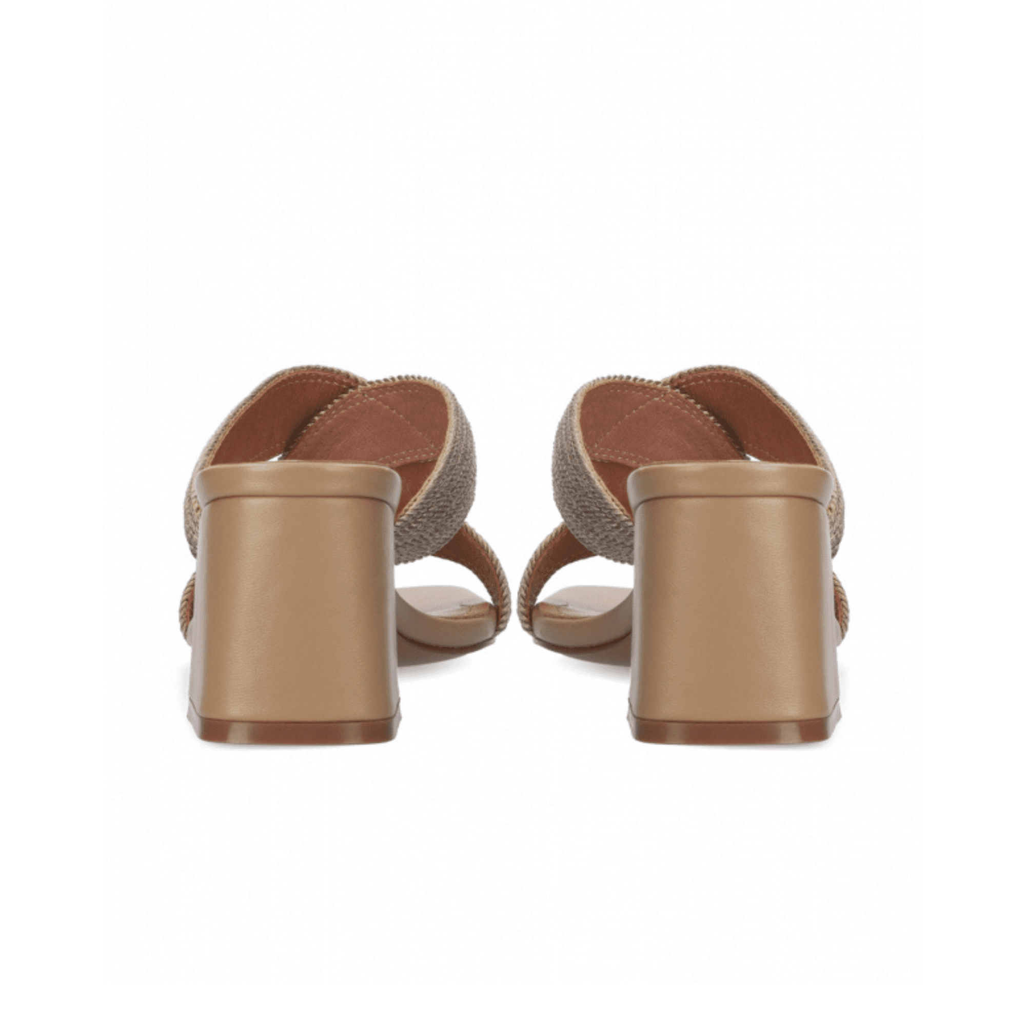 Bibi Lou Ellie Rope Twist Block Heels Metallic Mule Gold