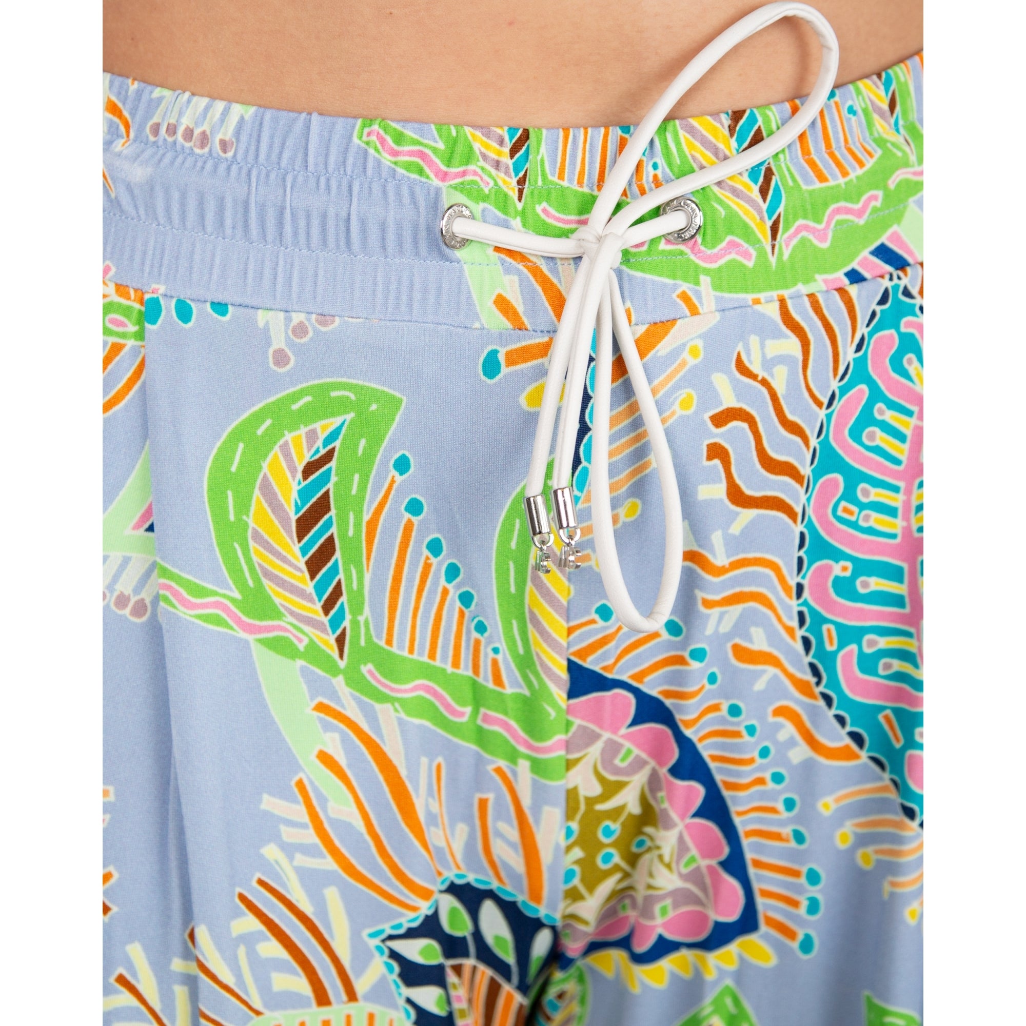 Marc Cain Wedi Wide Leg Paisley Retro Print Trouser Lilac Multi