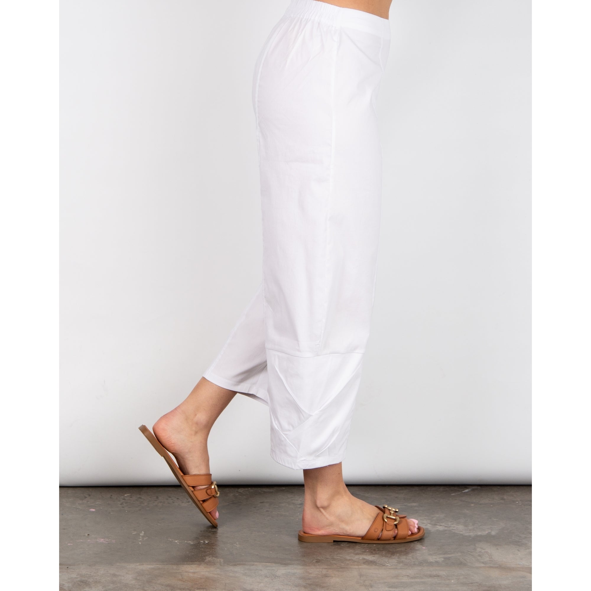 Vetono Cocoon Cotton Trouser With Pleating White 110