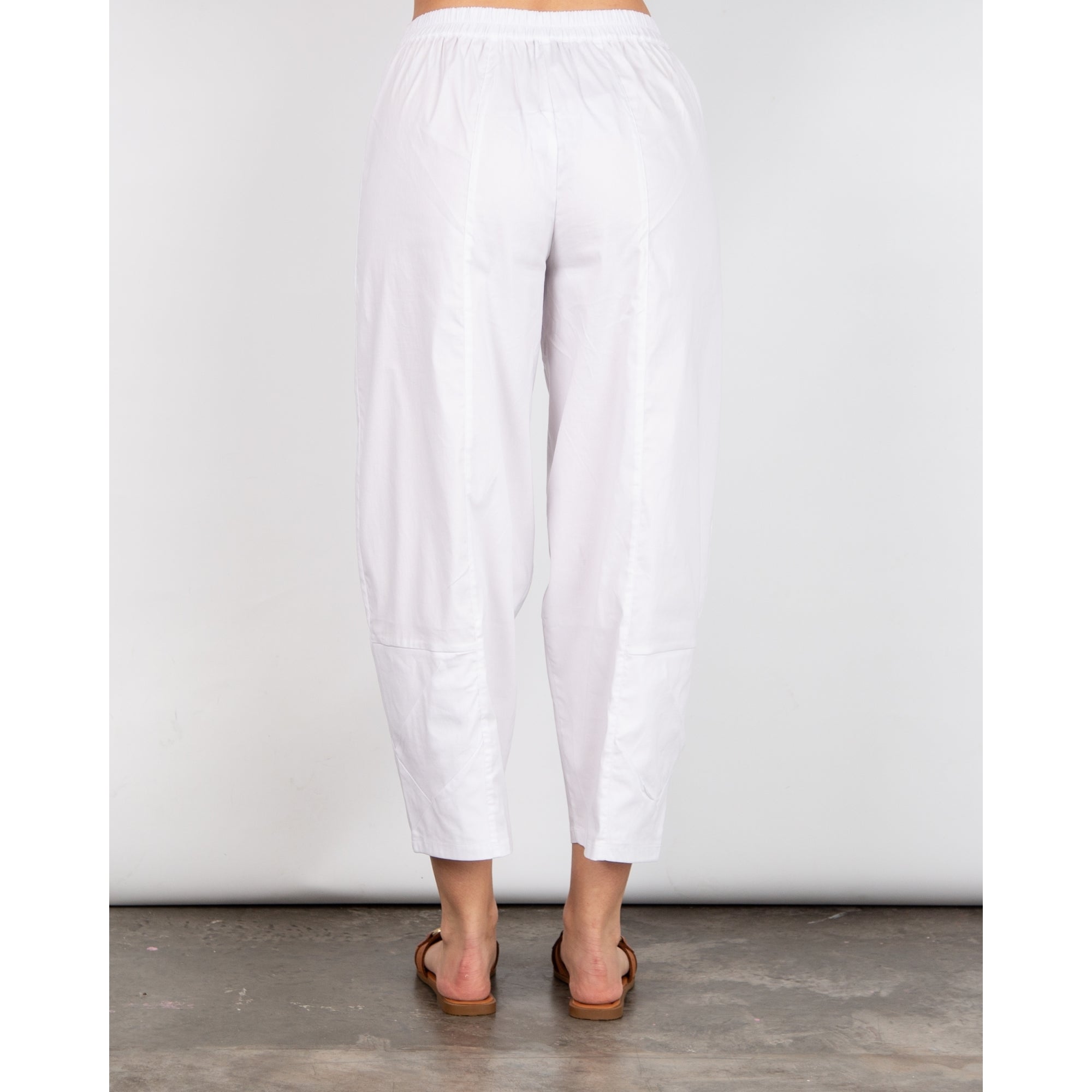 Vetono Cocoon Cotton Trouser With Pleating White 110
