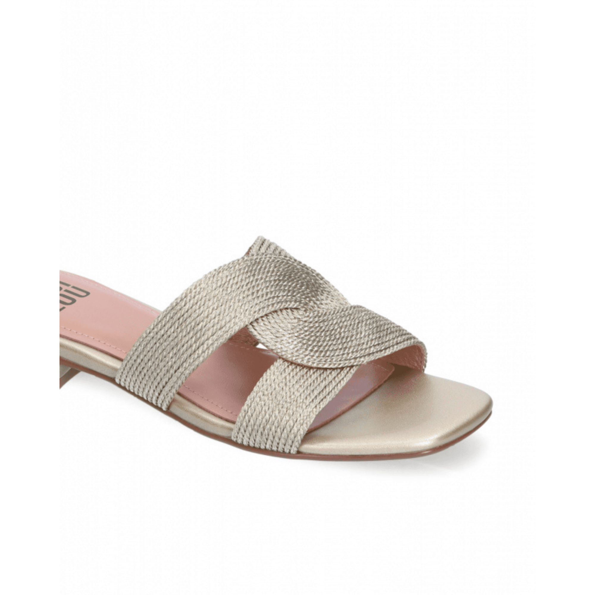 Bibi Lou Ivana Rope Twist Flat Metallic Mules Gold