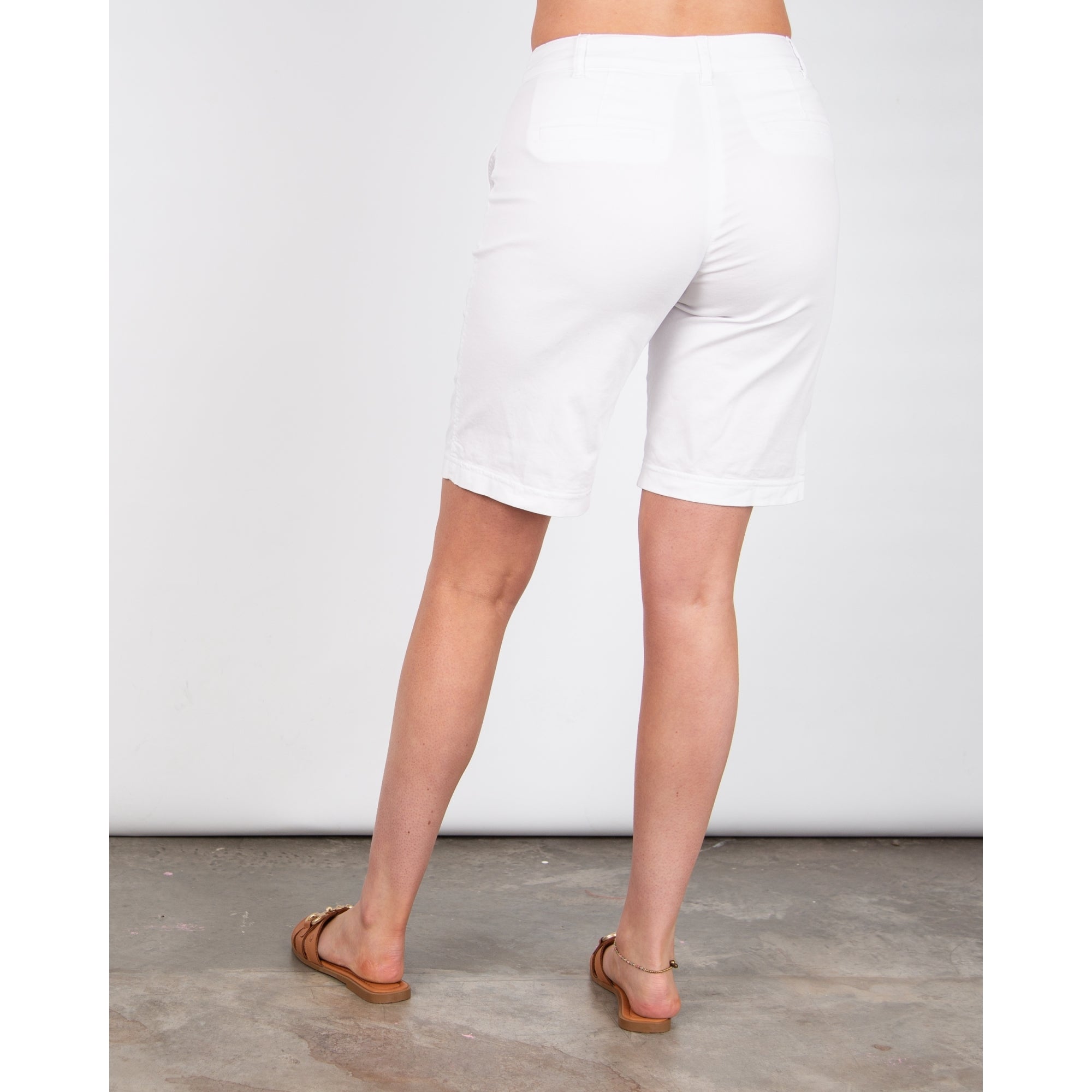 Robell Megan 04 Cotton Short With Pockets White 10