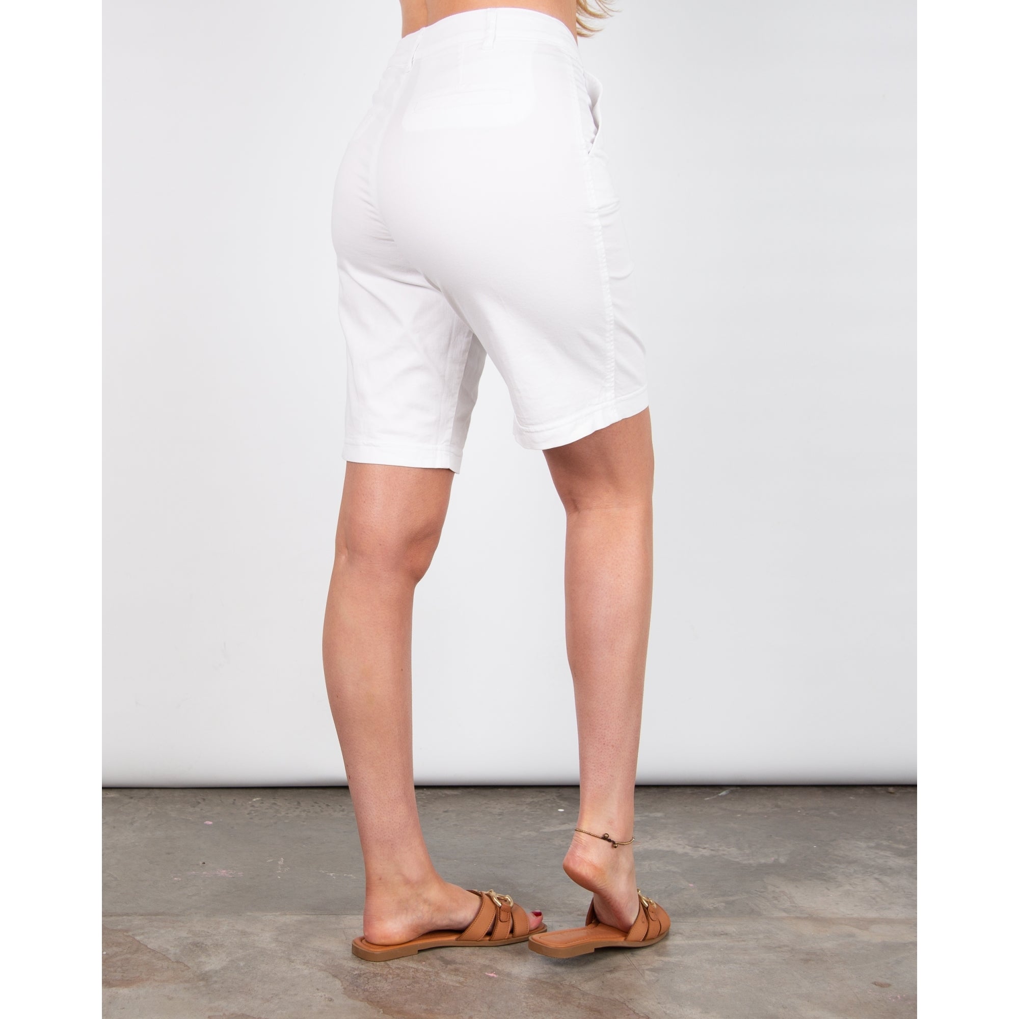 Robell Megan 04 Cotton Short With Pockets White 10