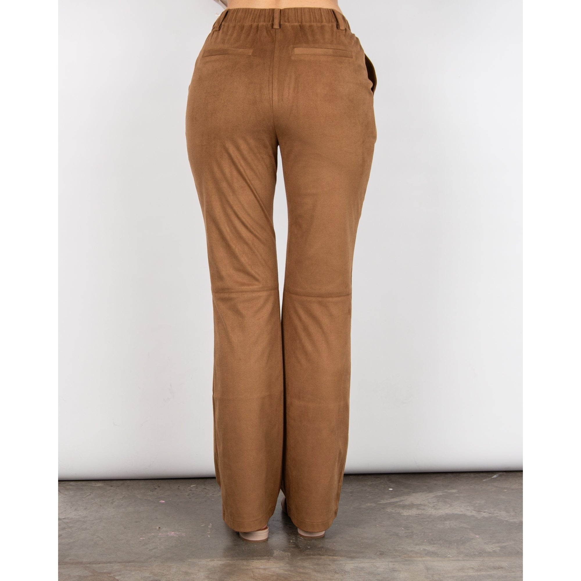 Herzens Angelegenheit Pull On Faux Suede Trouser Dark Camel