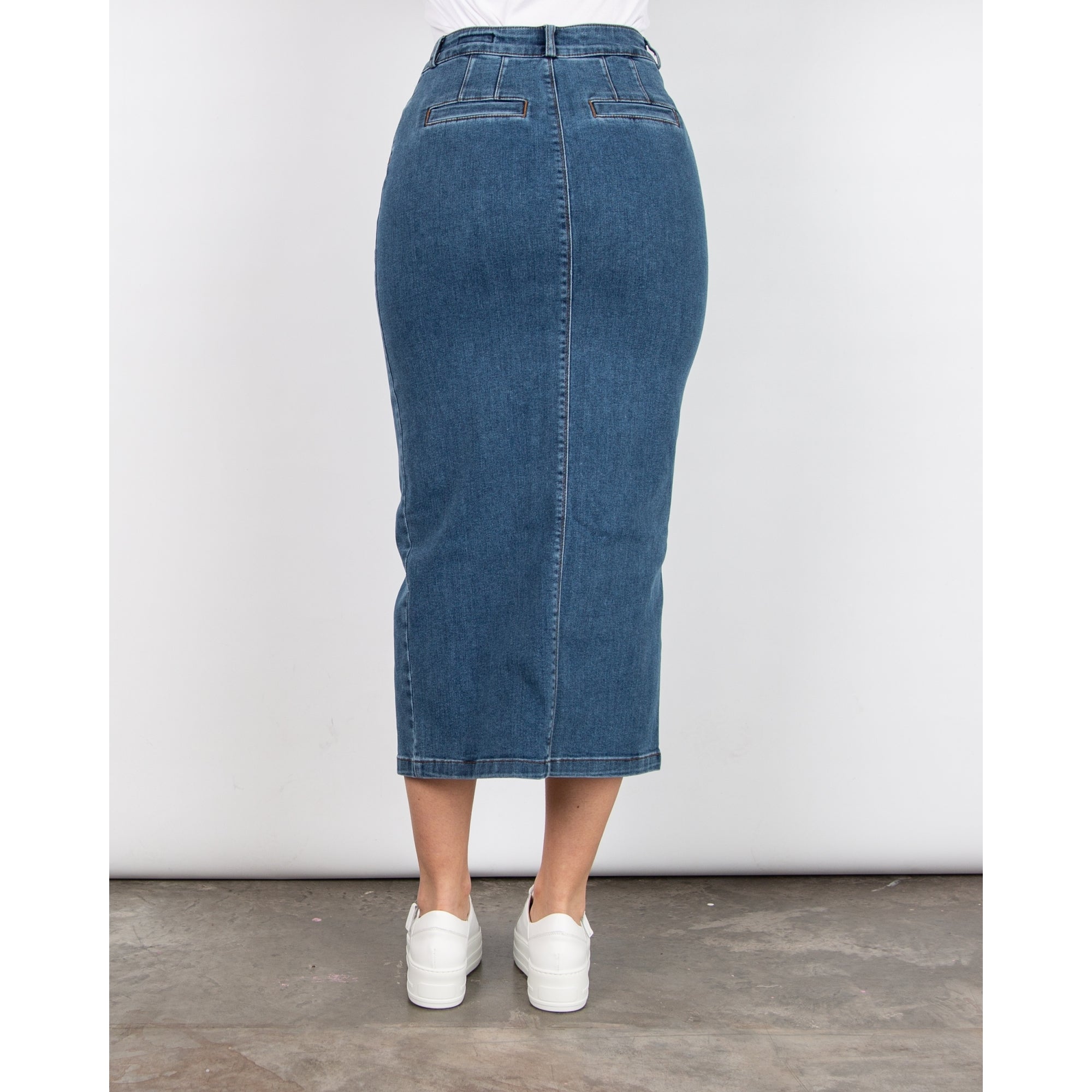 Riani Split Front Midi Denim Pencil Skirt Denim 432