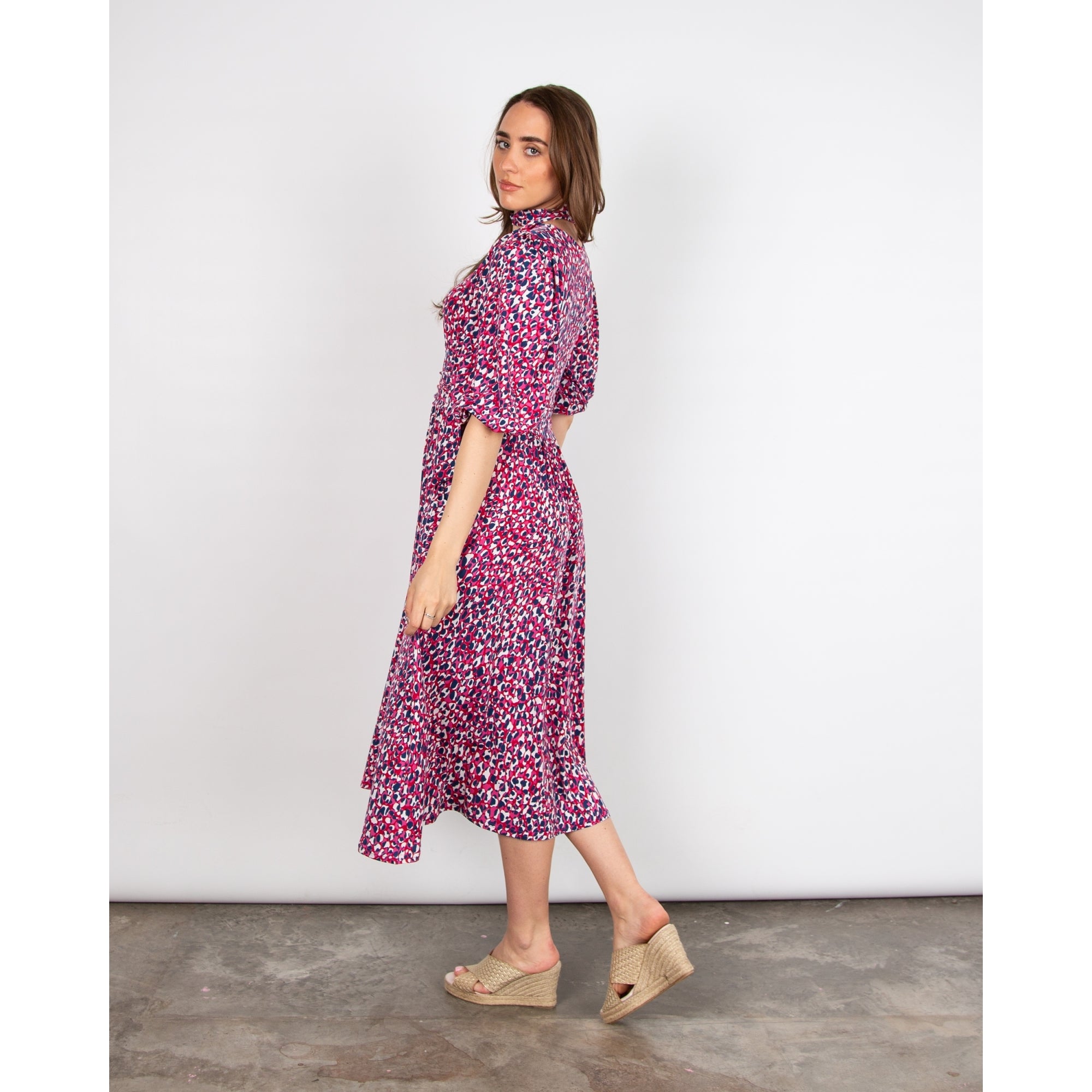 Onjenu Esme Midi Dress Medsea Pink/blue/multi