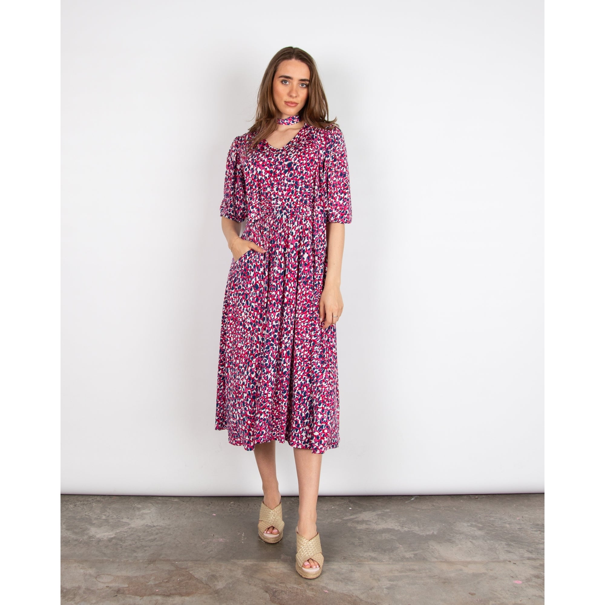 Onjenu Esme Midi Dress Medsea Pink/blue/multi