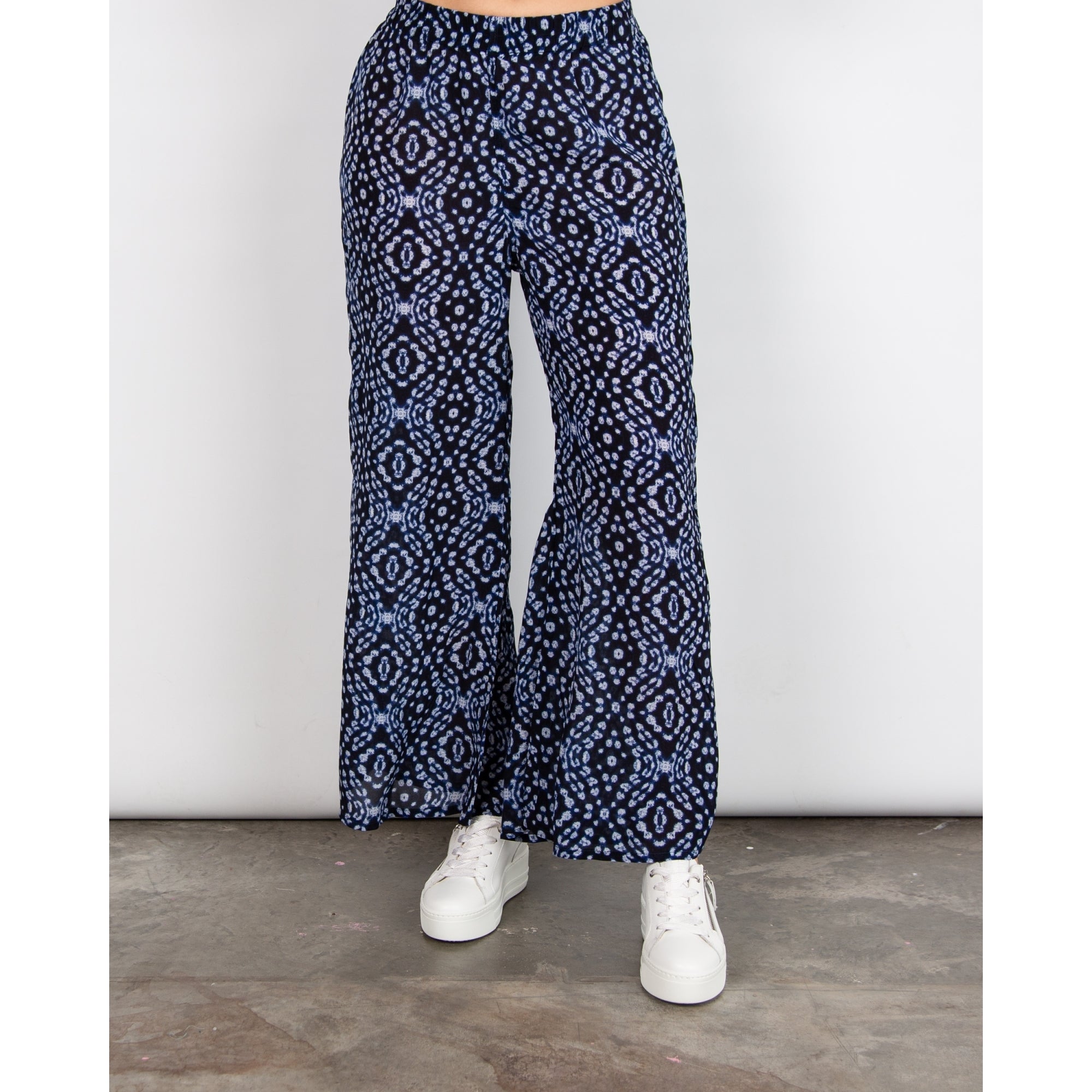 One Season Mosaic Print Viscose Palazzo Trouser Kyoto