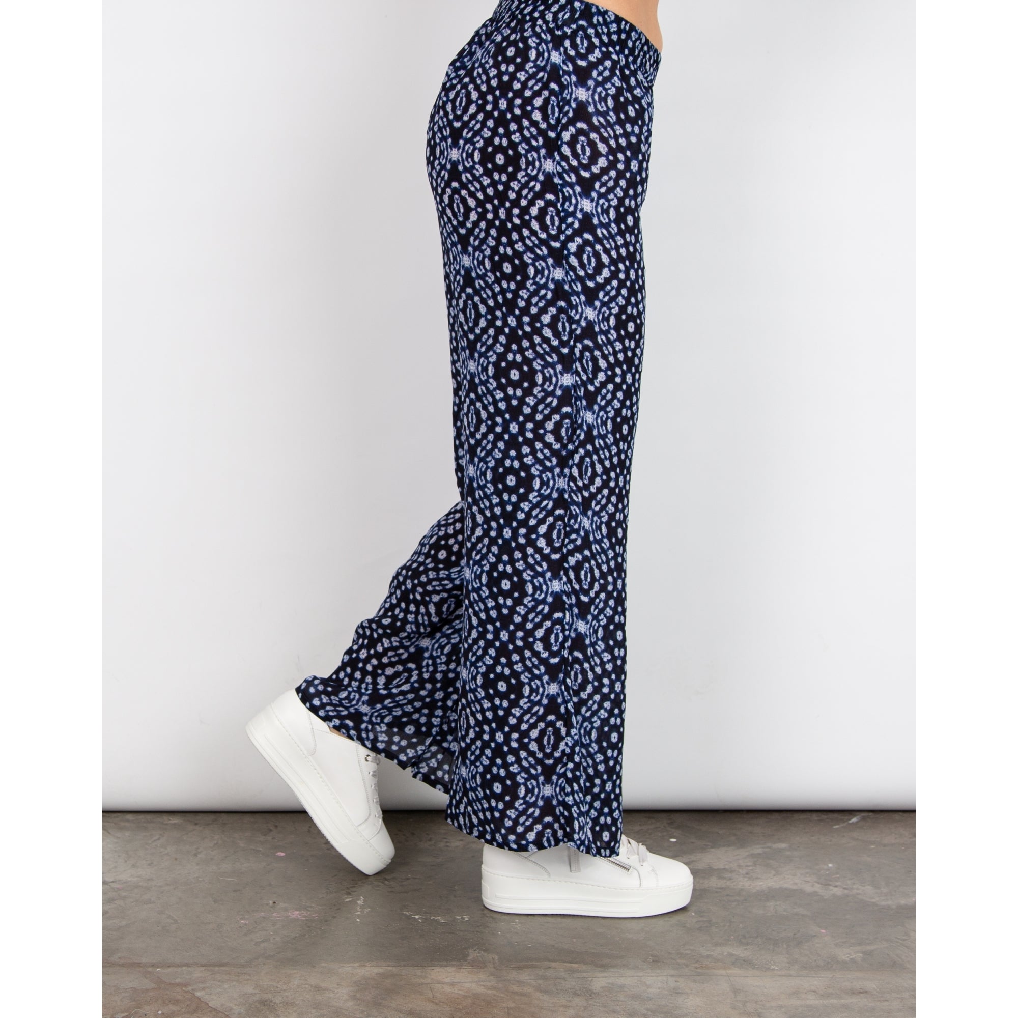 One Season Mosaic Print Viscose Palazzo Trouser Kyoto