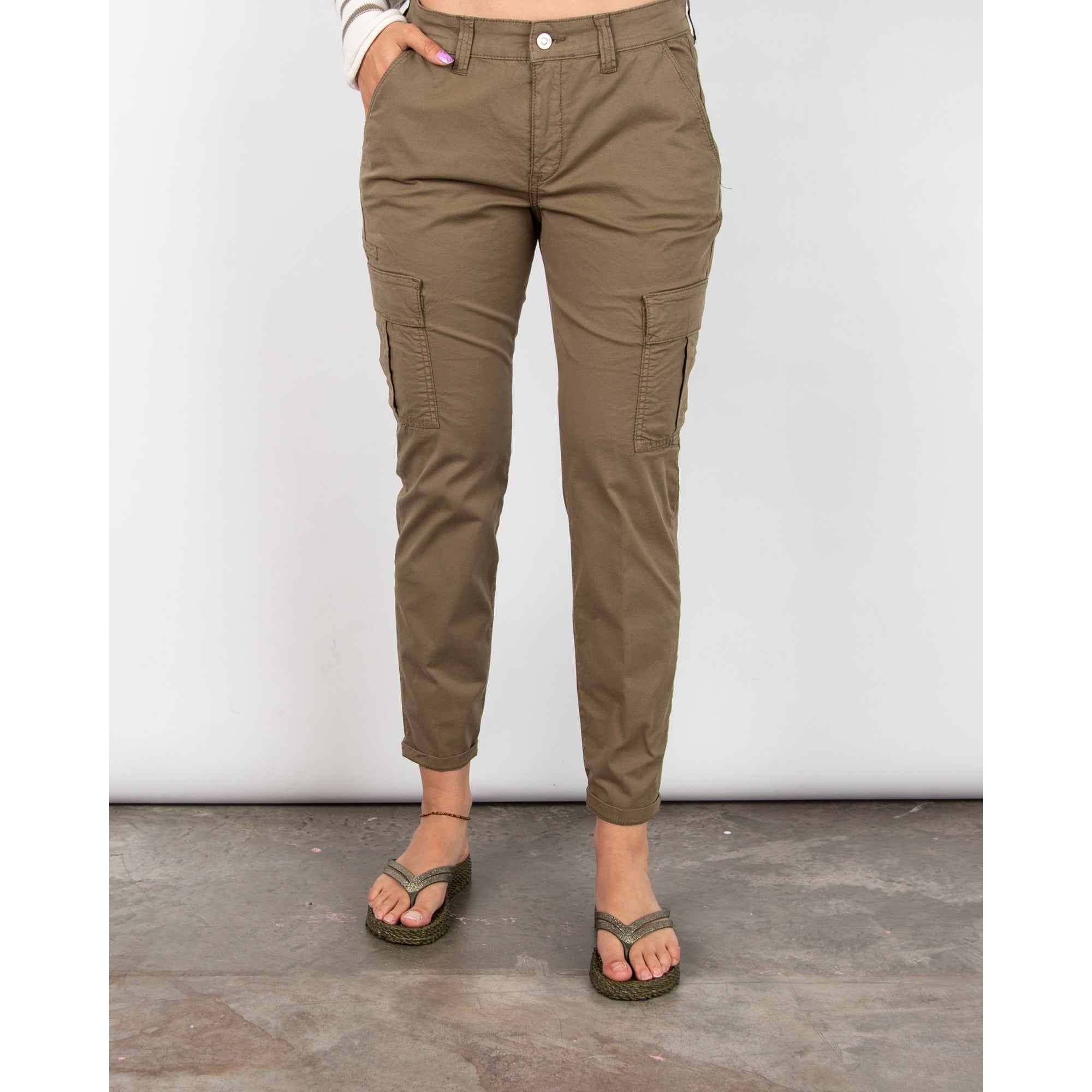 Mac Soft Feel Rich Cargos With Pockets Martini Olive 358r OL