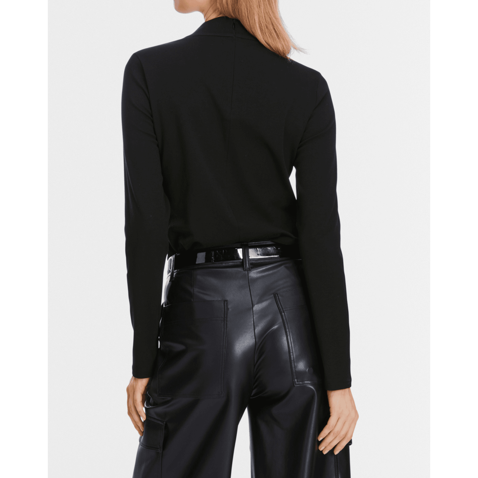 Marc Cain Twist Neck Jersey Top Black