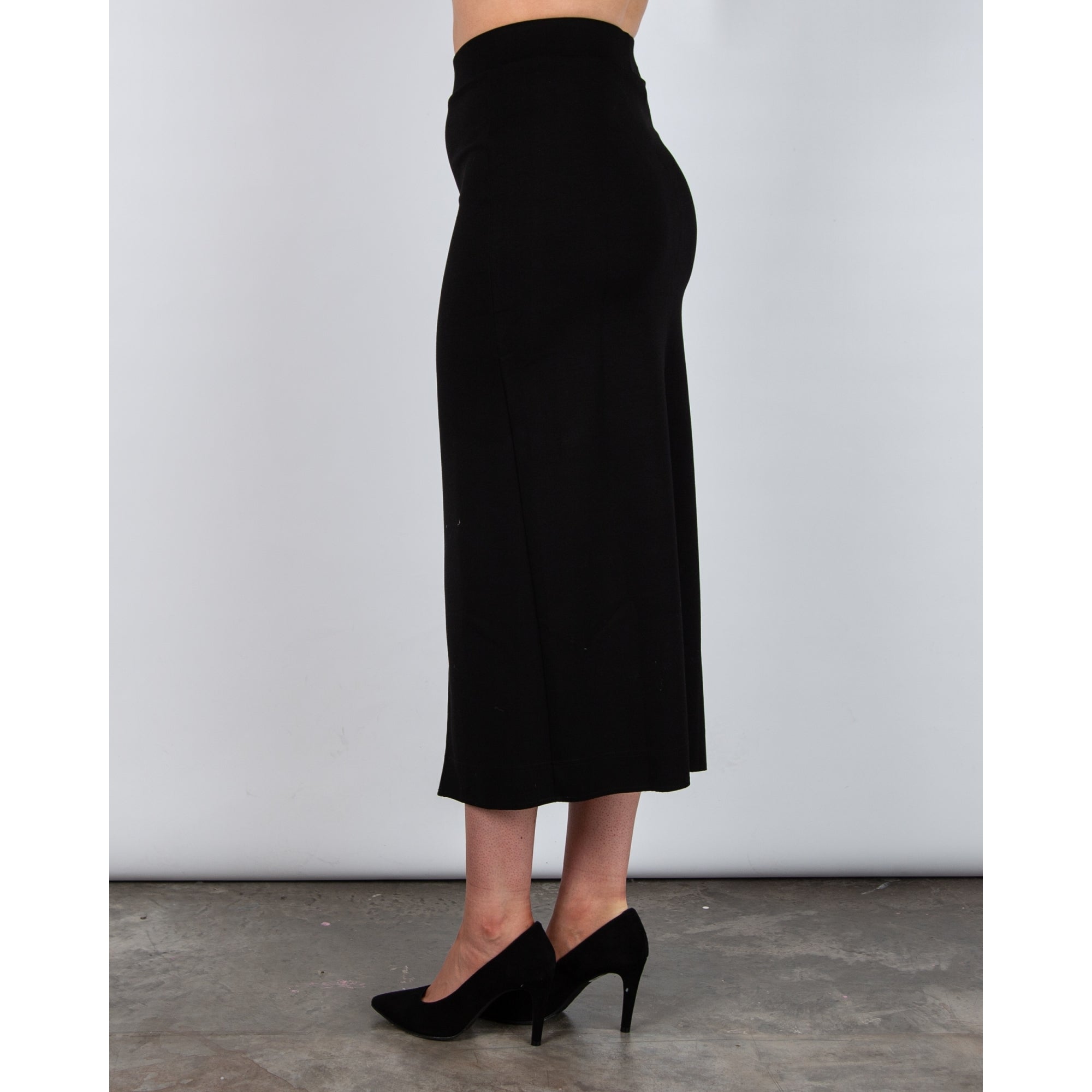 Riani Long Stretch Knitted Split Hem Pencil Skirt Black