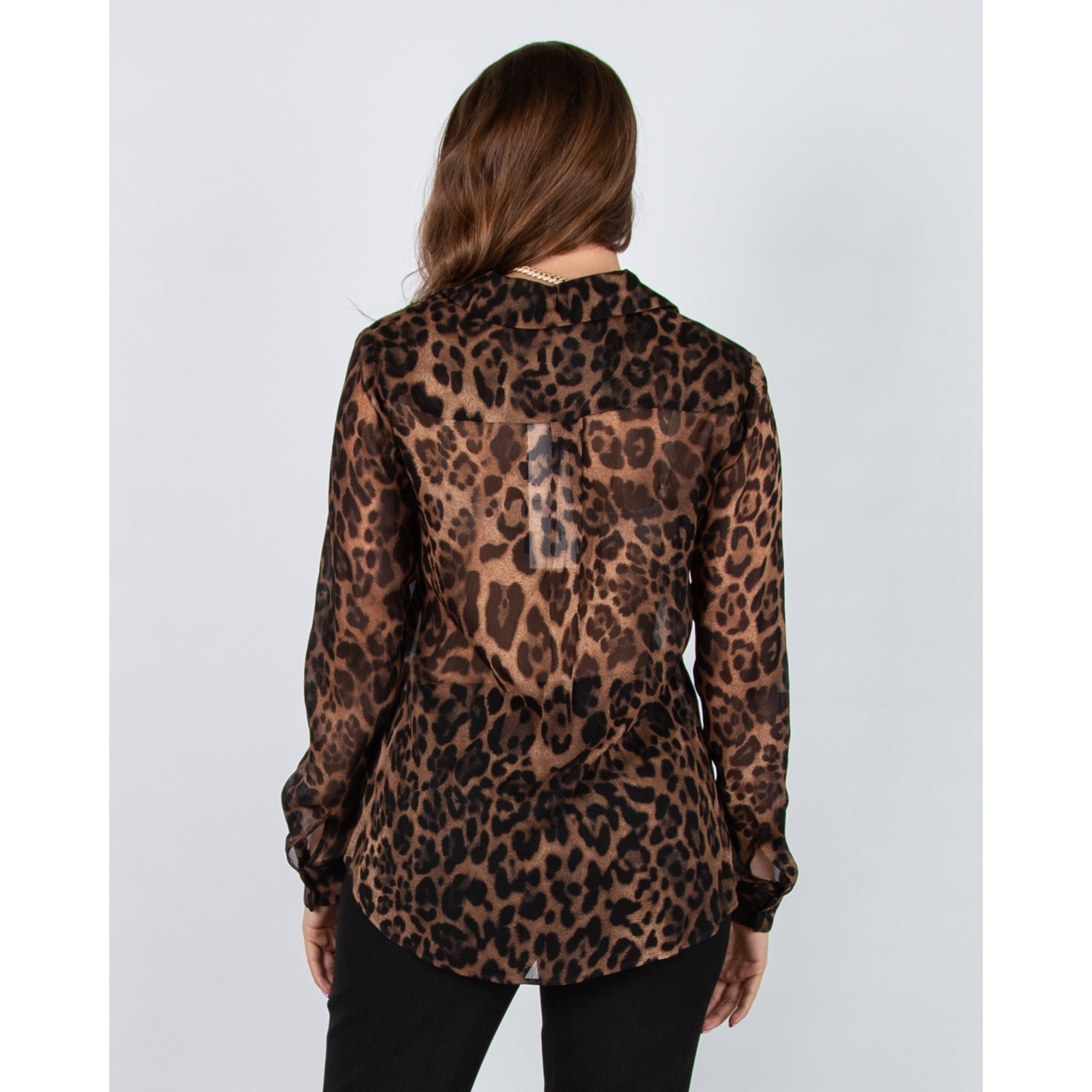 Riani Leopard Print Blouse Tan/black