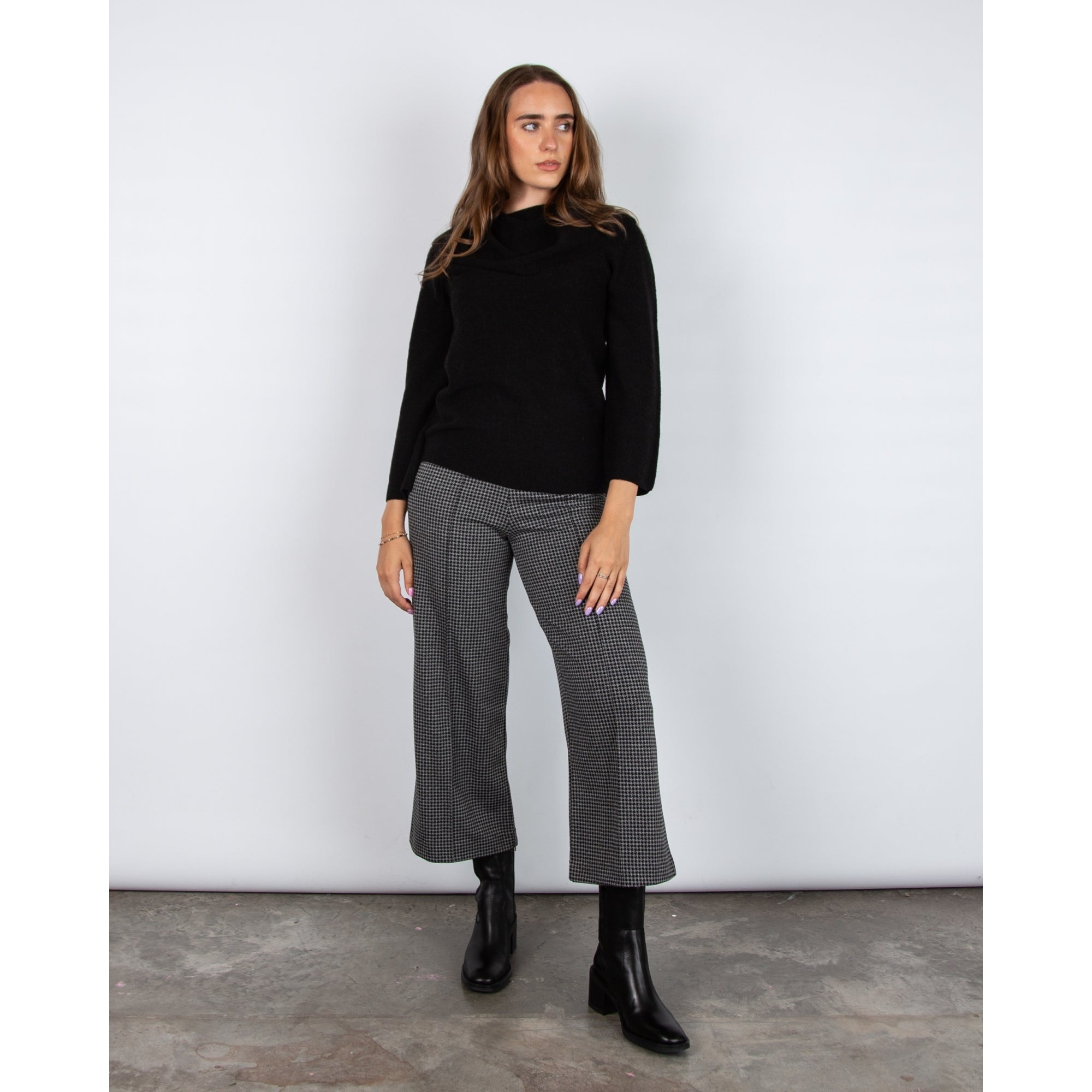 Luisa Cerano Cowl Neck Long Line Jumper Black