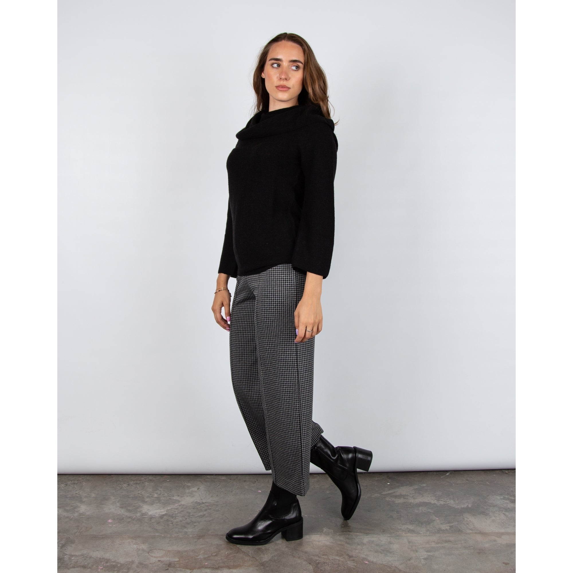 Luisa Cerano Cowl Neck Long Line Jumper Black