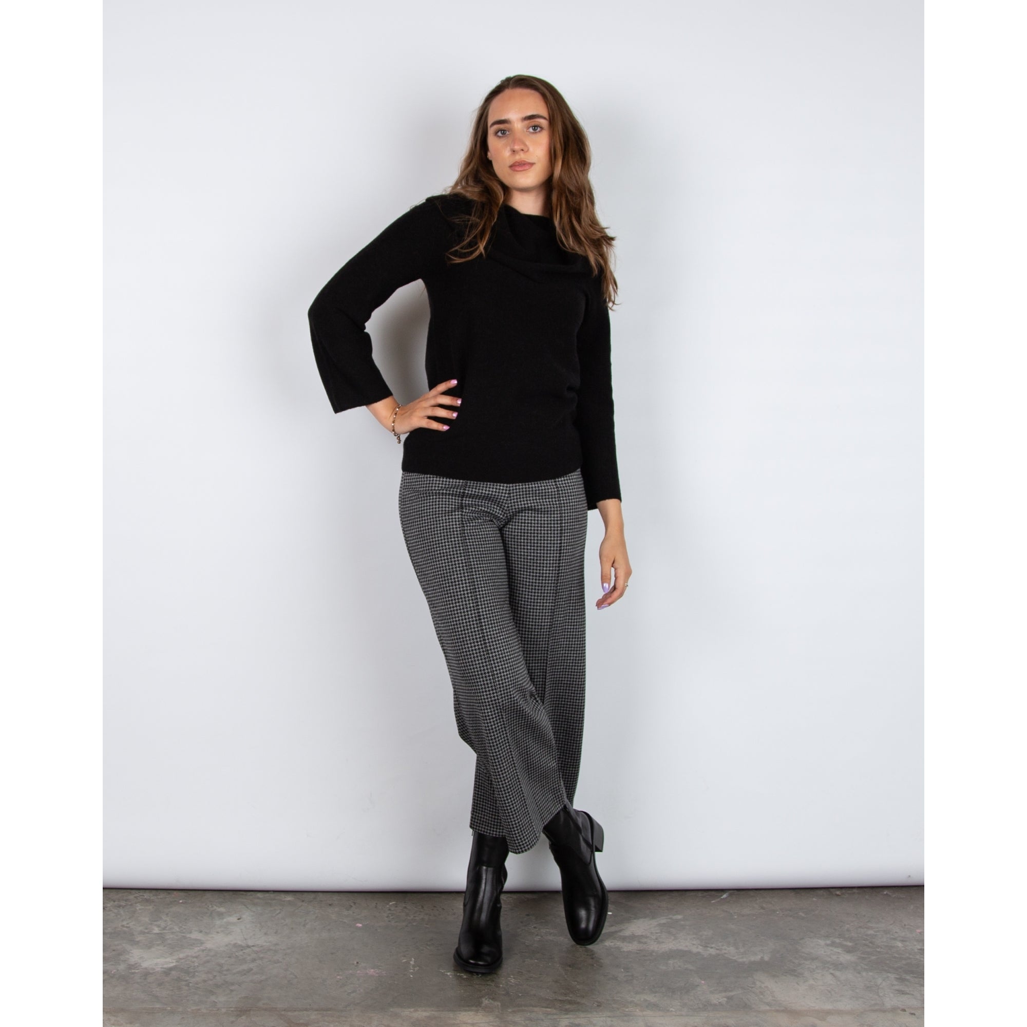 Luisa Cerano Cowl Neck Long Line Jumper Black