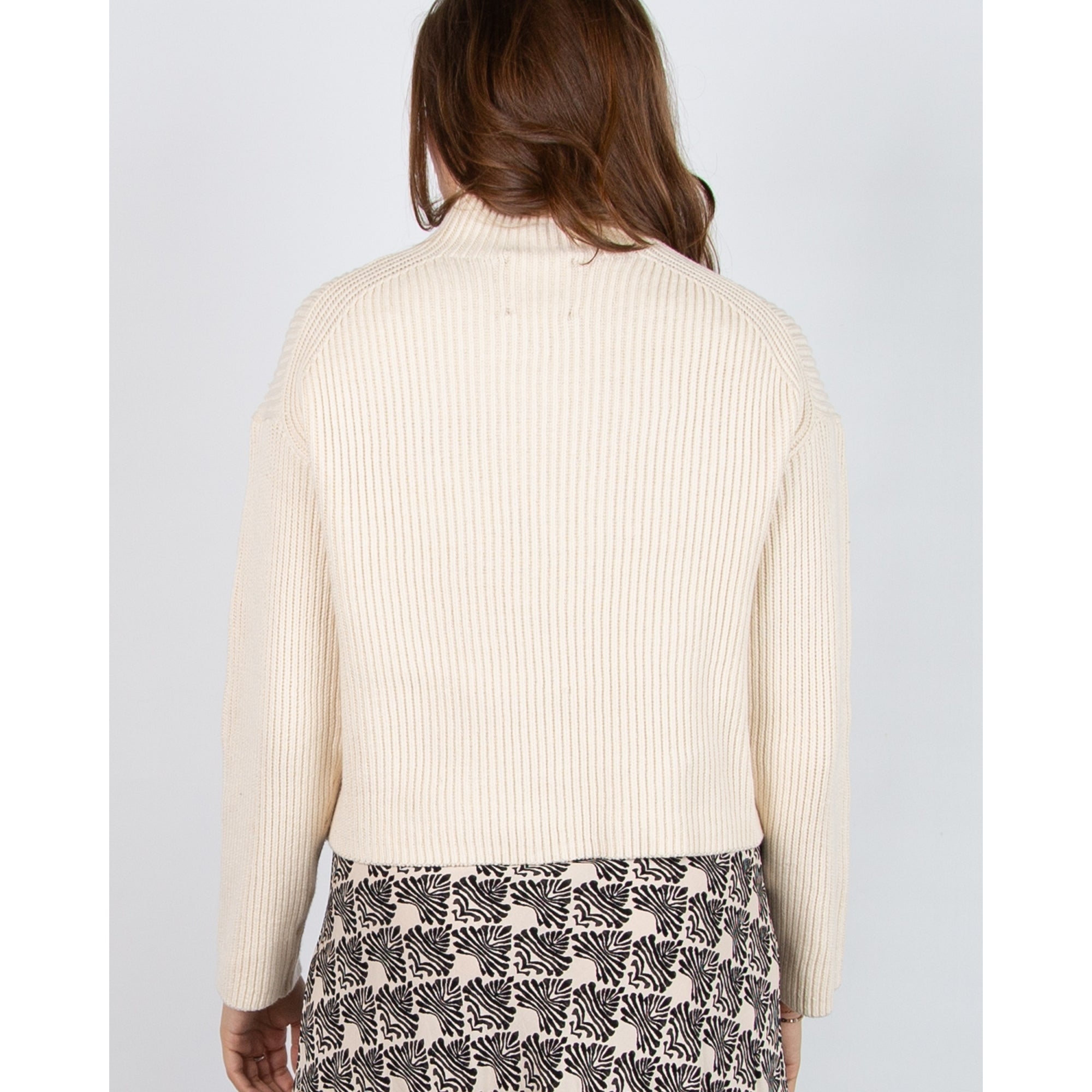 Part Two Angeline Chunky Rib Funnel Neck Jumper Sand