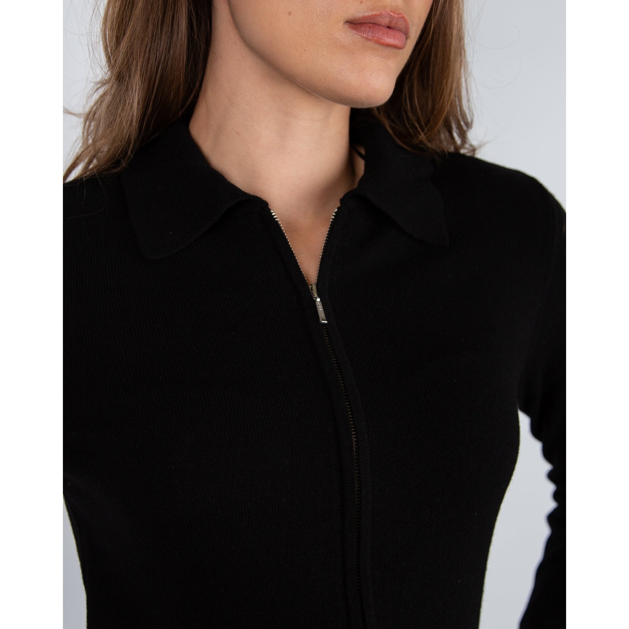 Part Two Cheyenne Zip Neck Long Knitted Dress Black