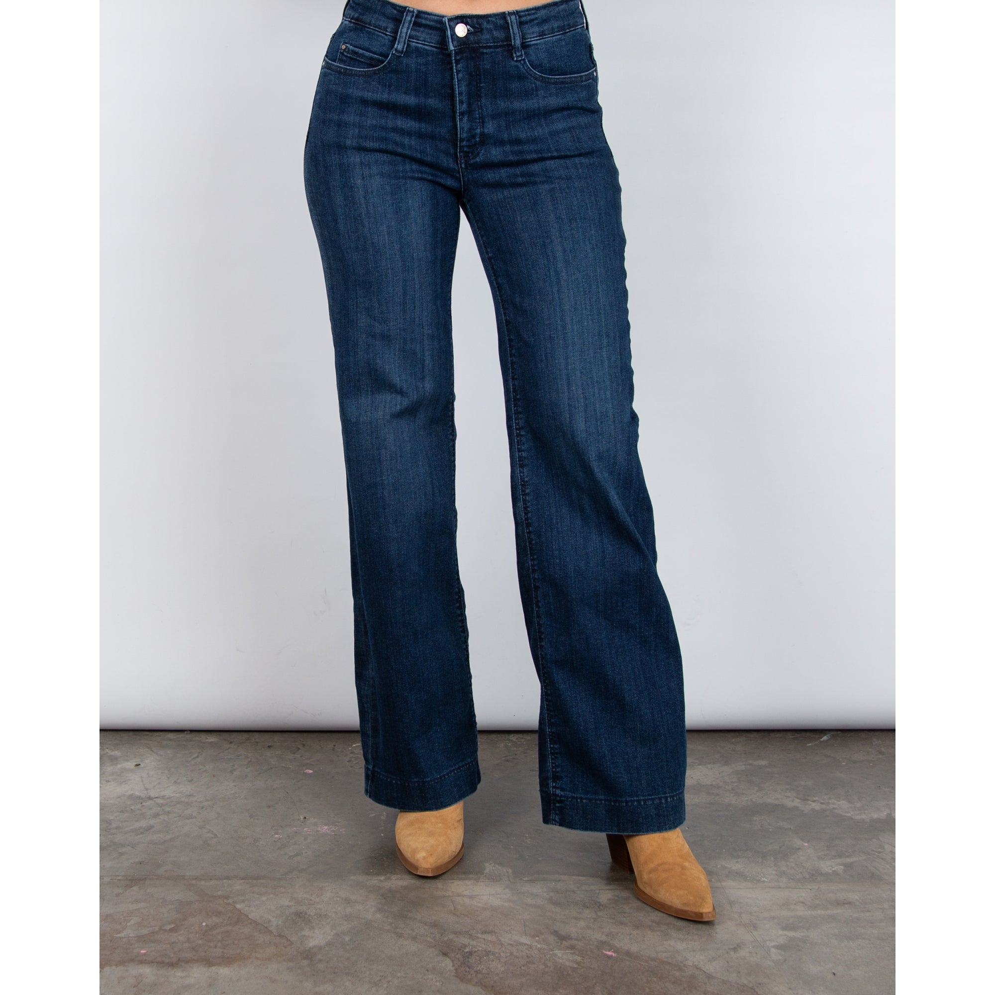 Mac Dream Wide Leg Stretch Denim Jean Cobalt Authentic D574 30L