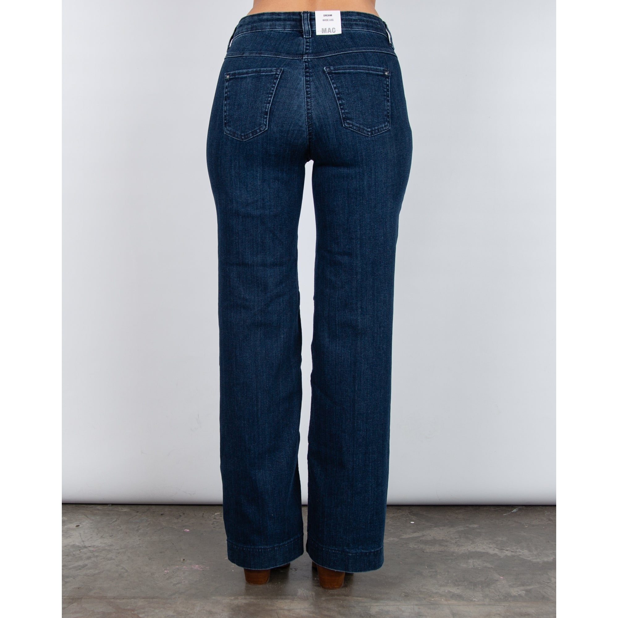 Mac Dream Wide Leg Stretch Denim Jean Cobalt Authentic D574 30L