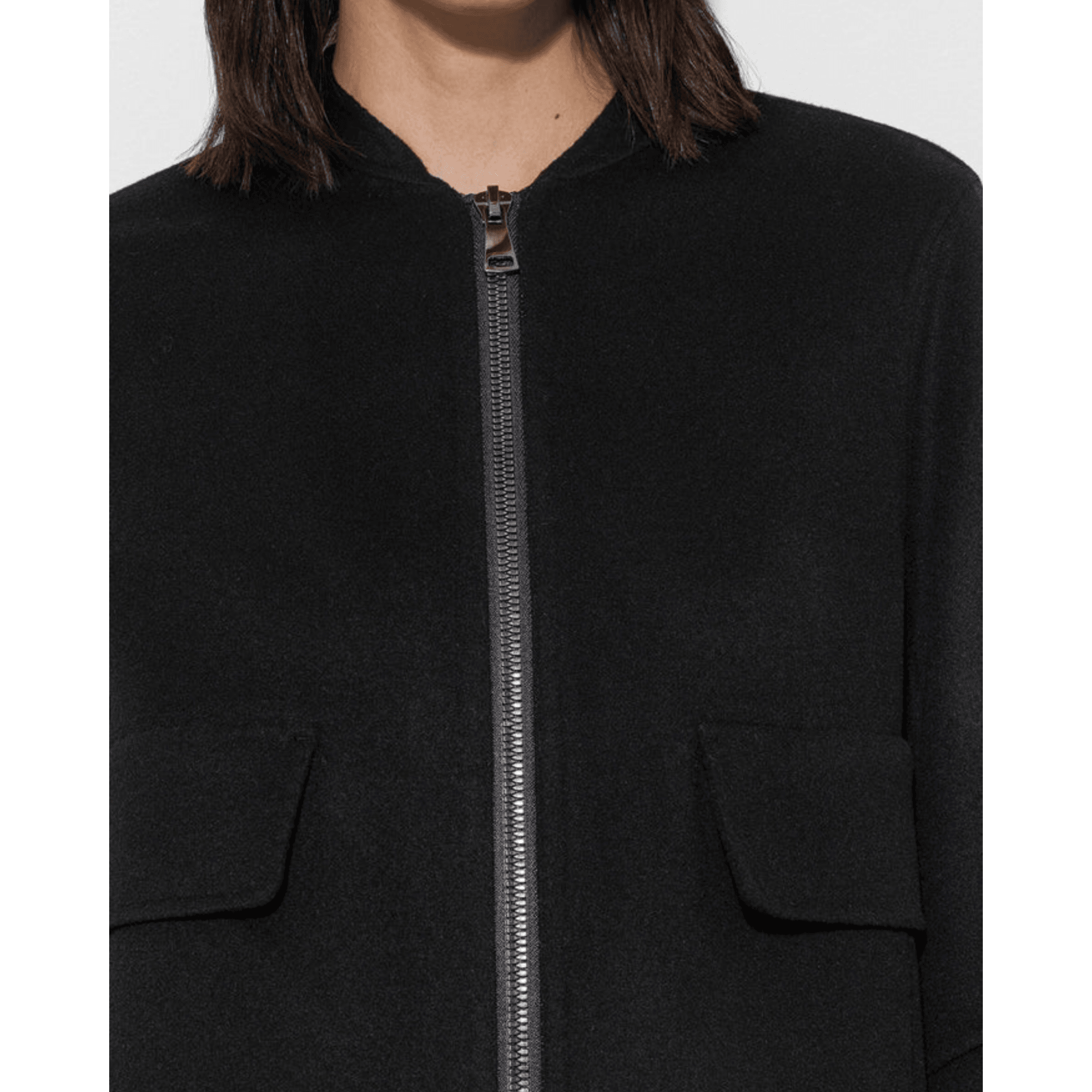 Luisa Cerano Doubleface Blouson Zip Down Wool Jacket Black