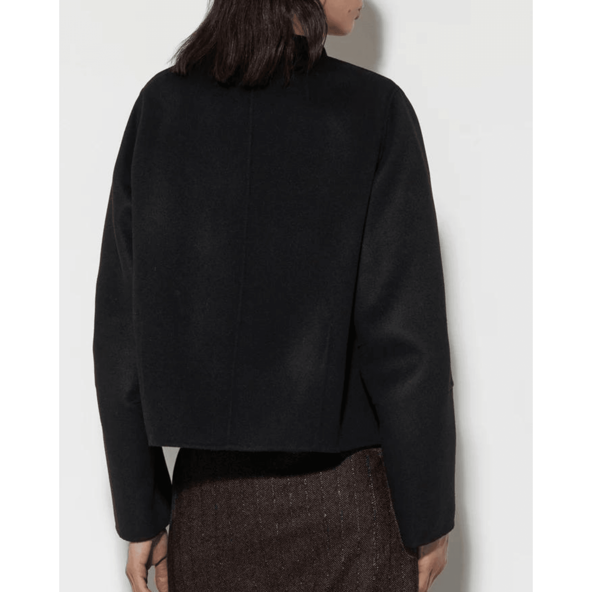 Luisa Cerano Doubleface Blouson Zip Down Wool Jacket Black