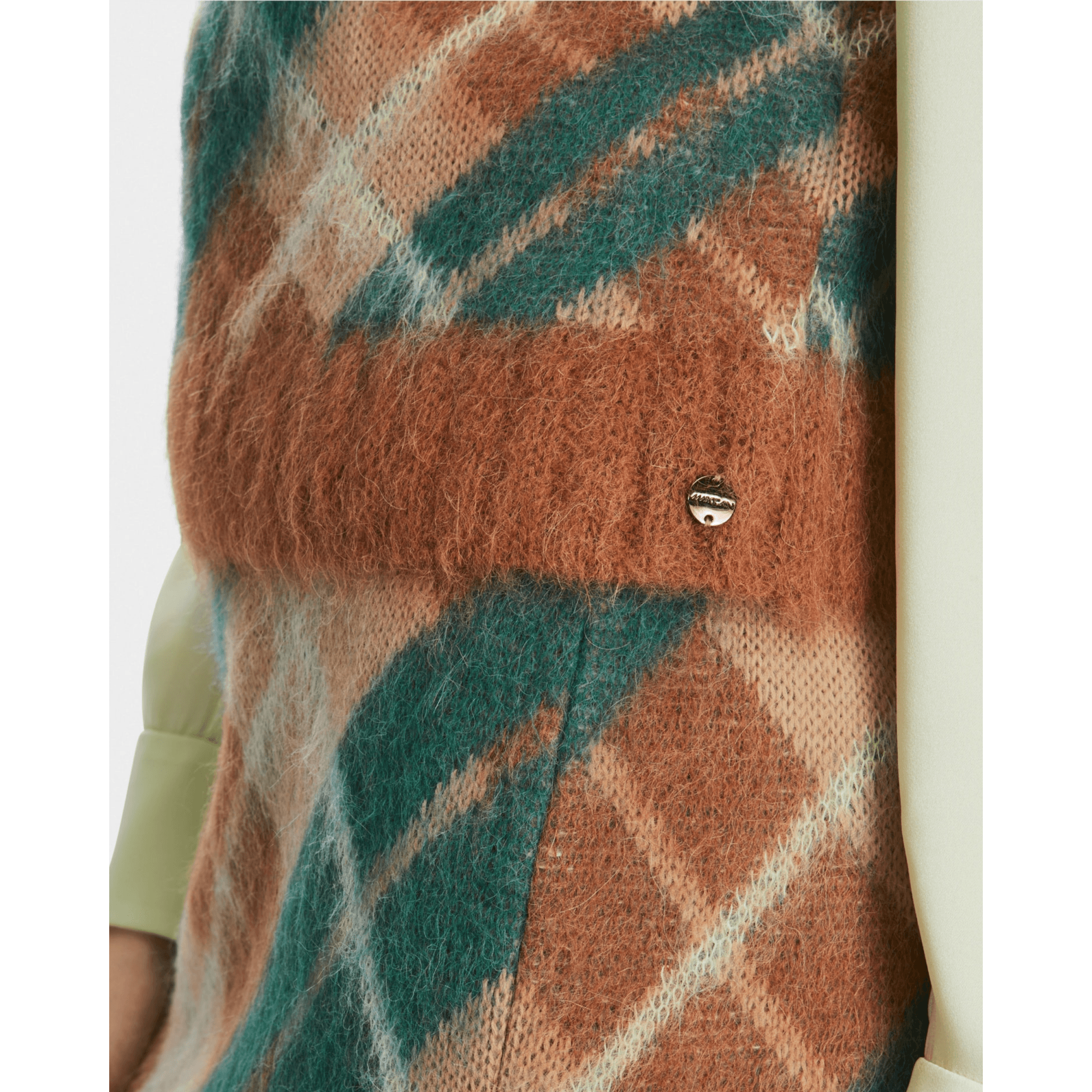Marc Cain Mohair Diamond Check Tank Top Tobacco/green 637