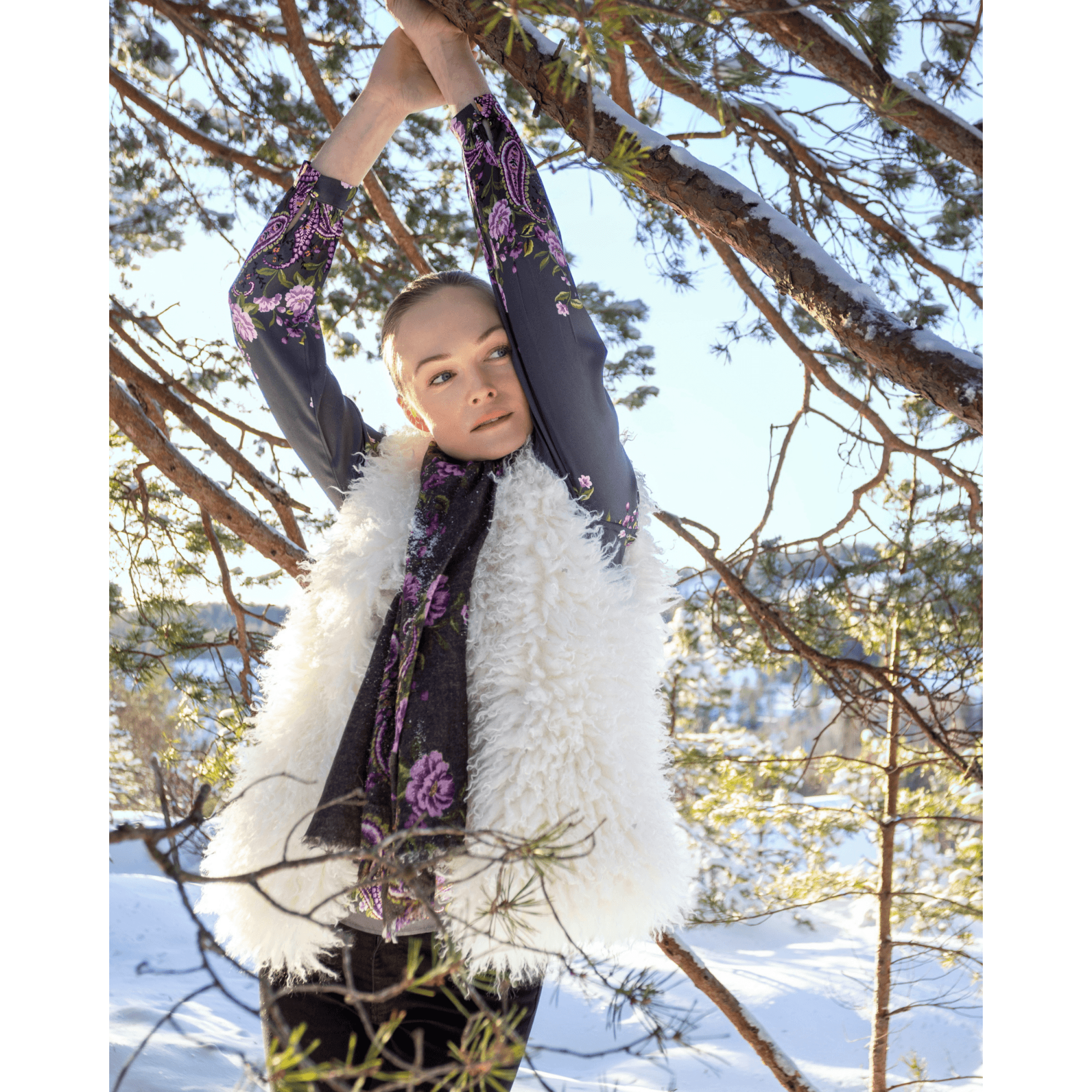 Charlotte Sparre Tibet Mongolian Reversible Shearling Gilet Cream