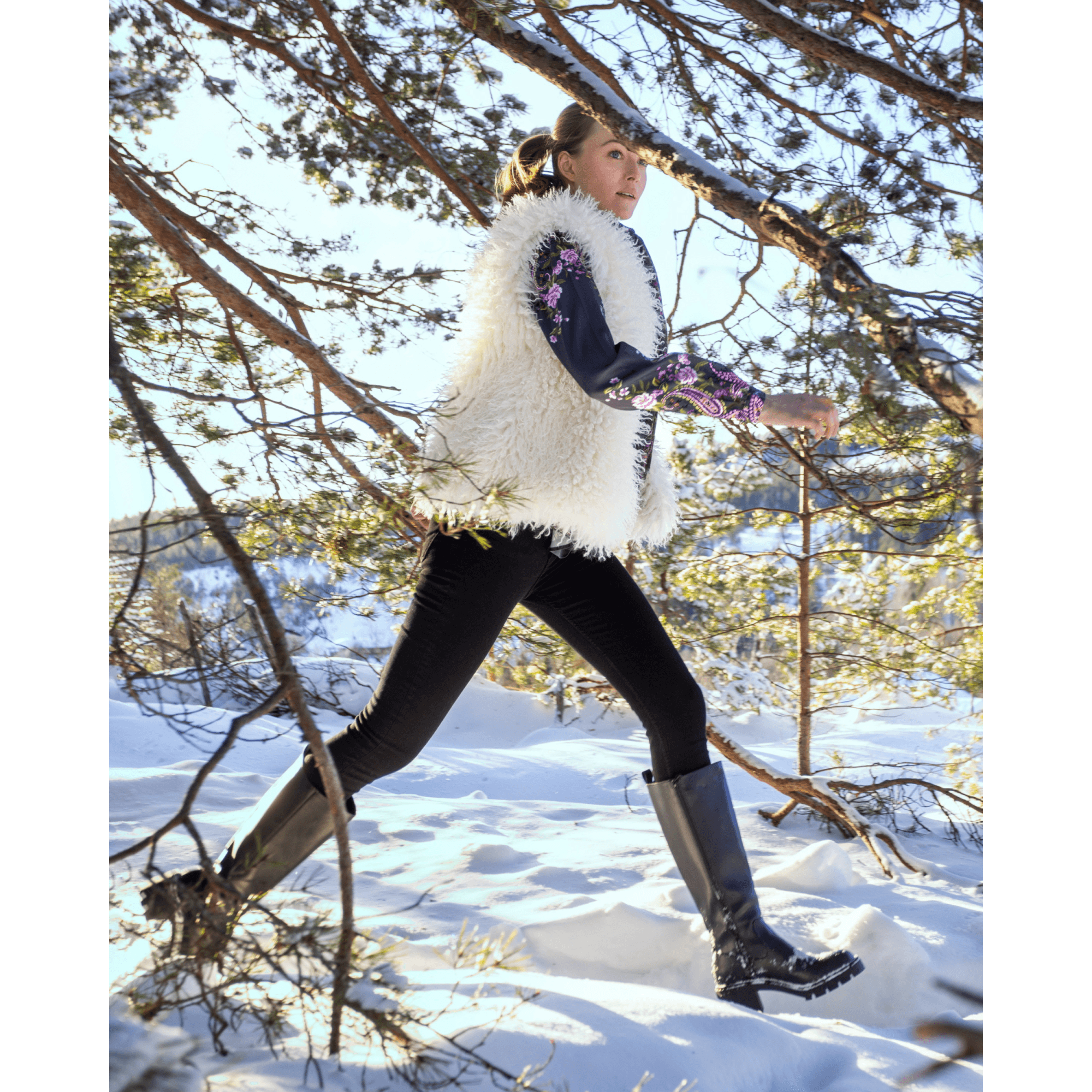 Charlotte Sparre Tibet Mongolian Reversible Shearling Gilet Cream