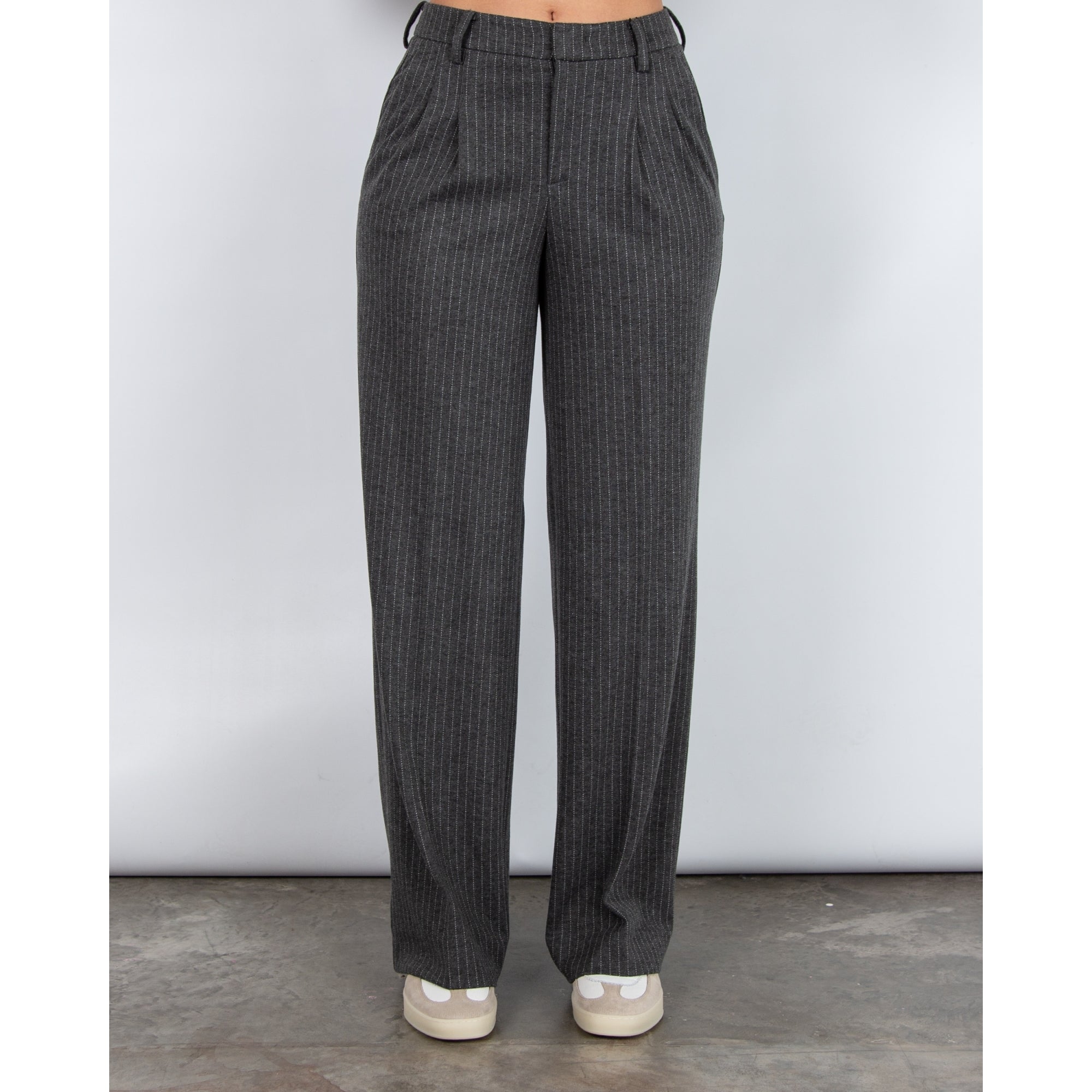 Oui Smart Pinstripe Matching Trouser Grey 0949