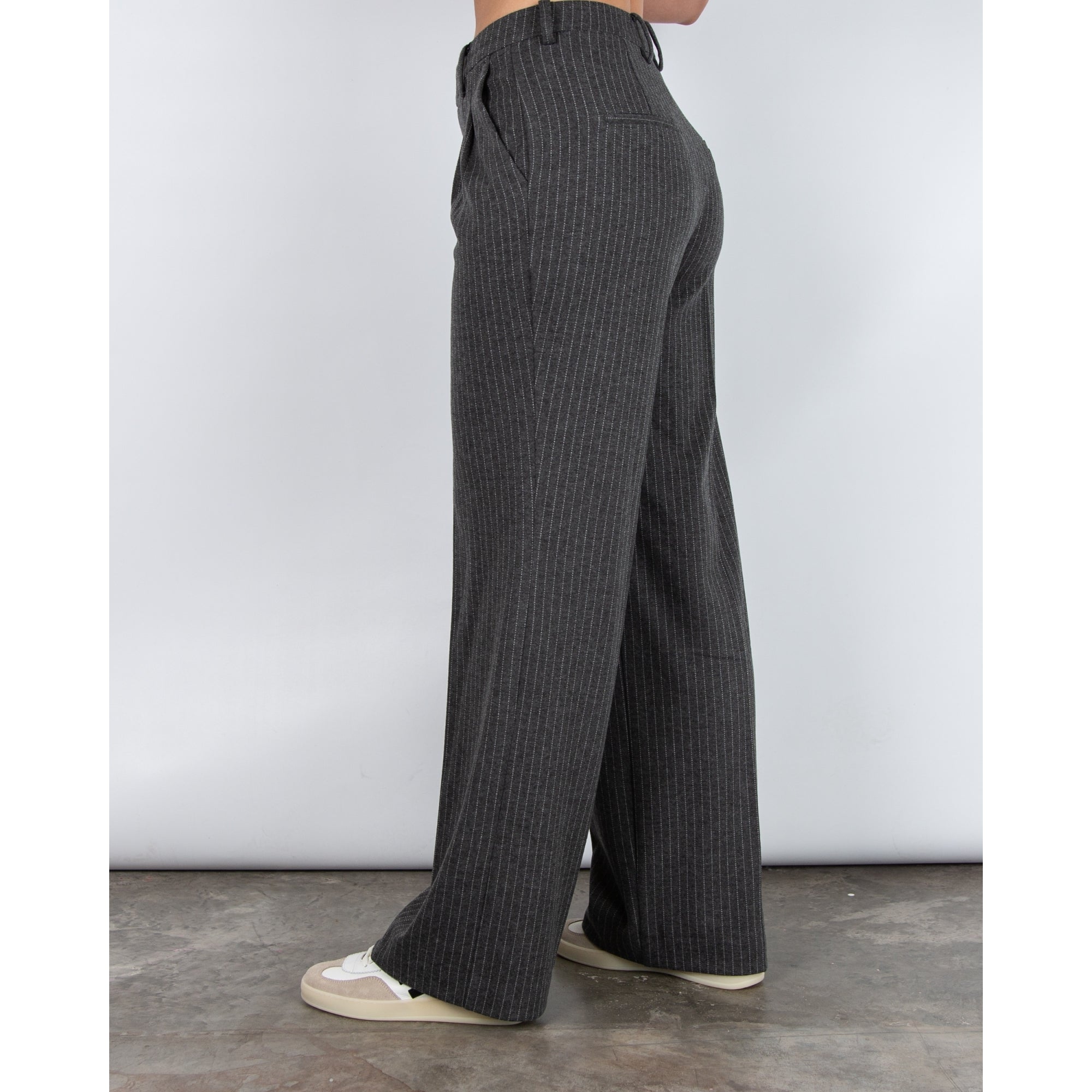 Oui Smart Pinstripe Matching Trouser Grey 0949