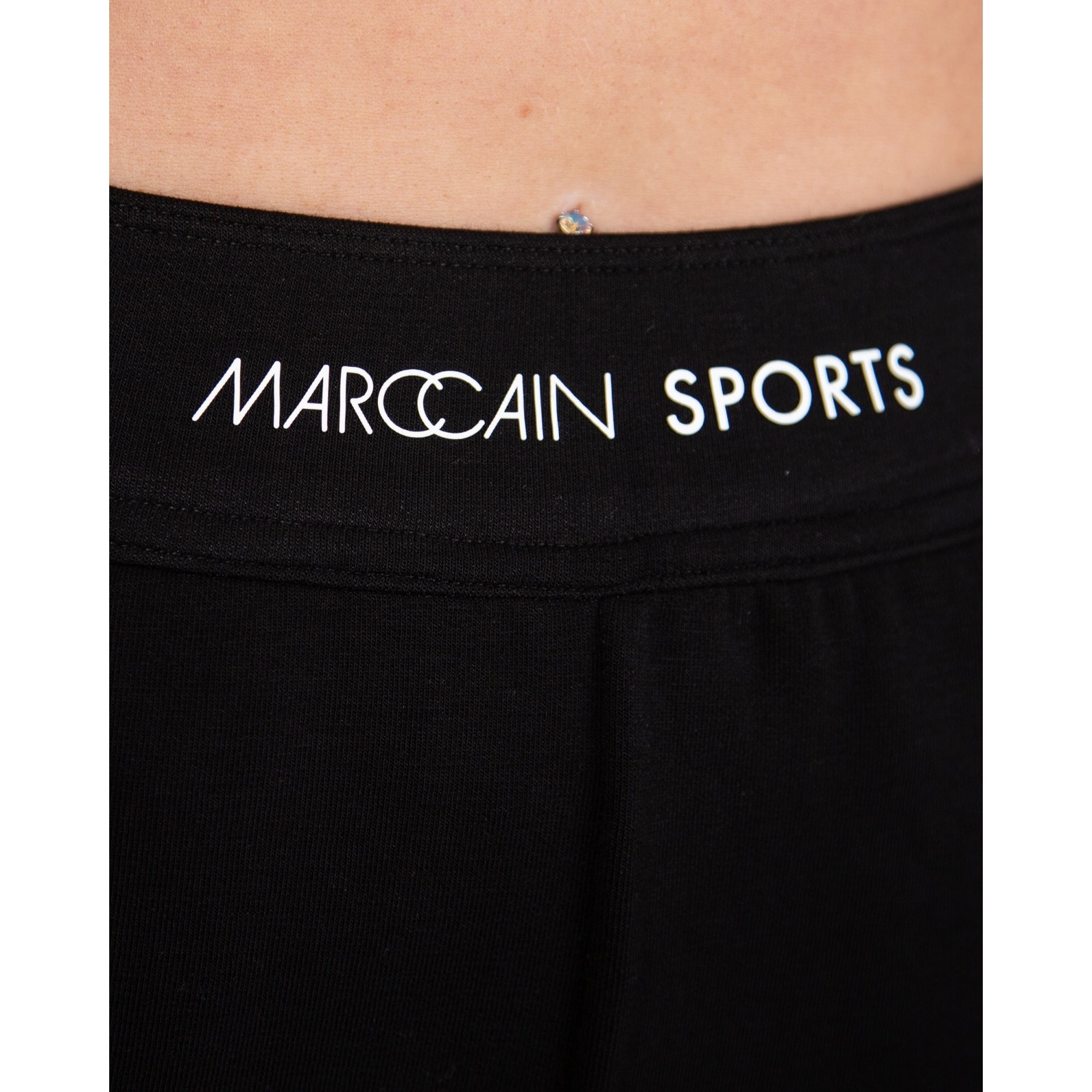 Marc Cain Welby Wide Leg Scuba Pull On Trouser Black/cream 900