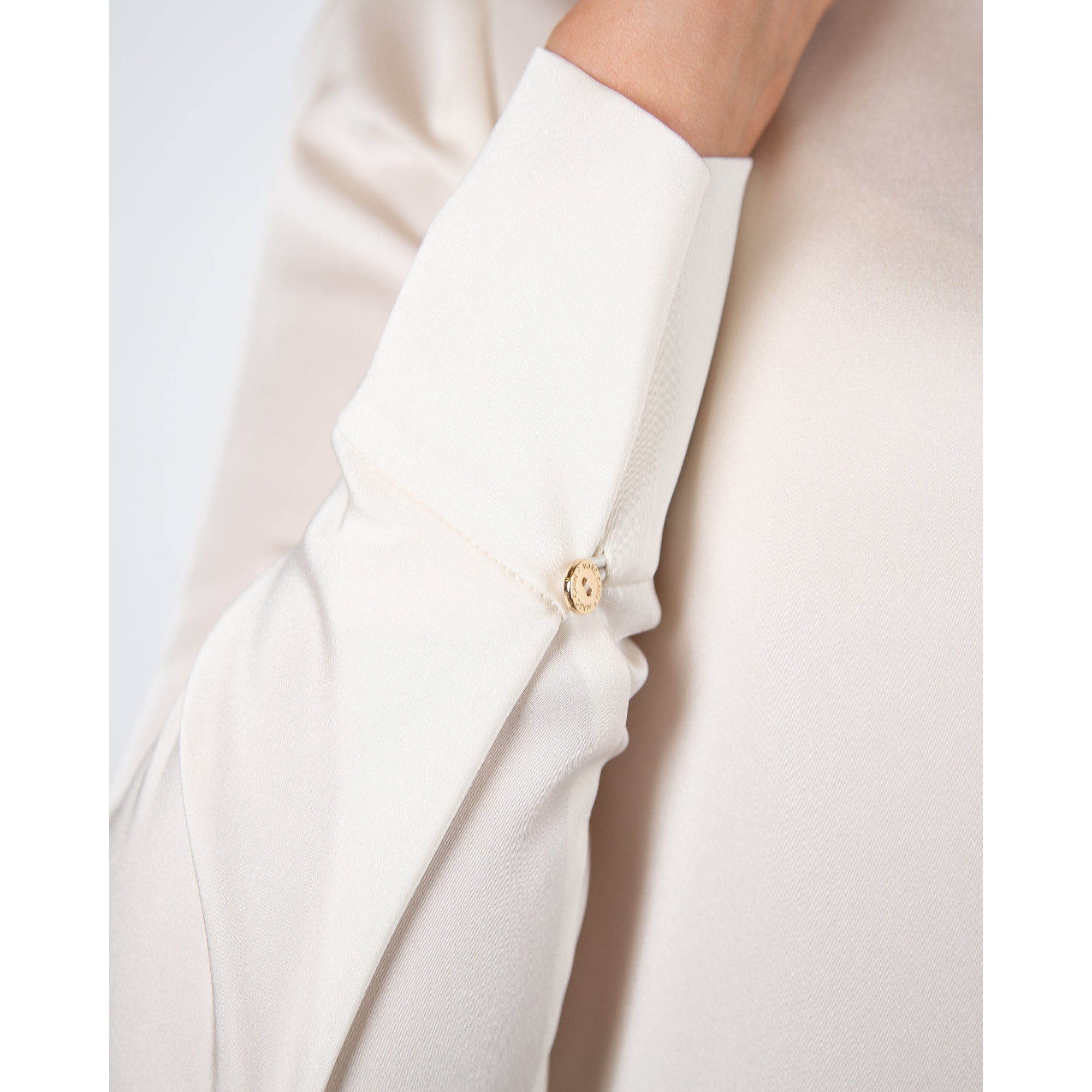 Marc Cain Plain Keyhole Neck Blouse Cream 112