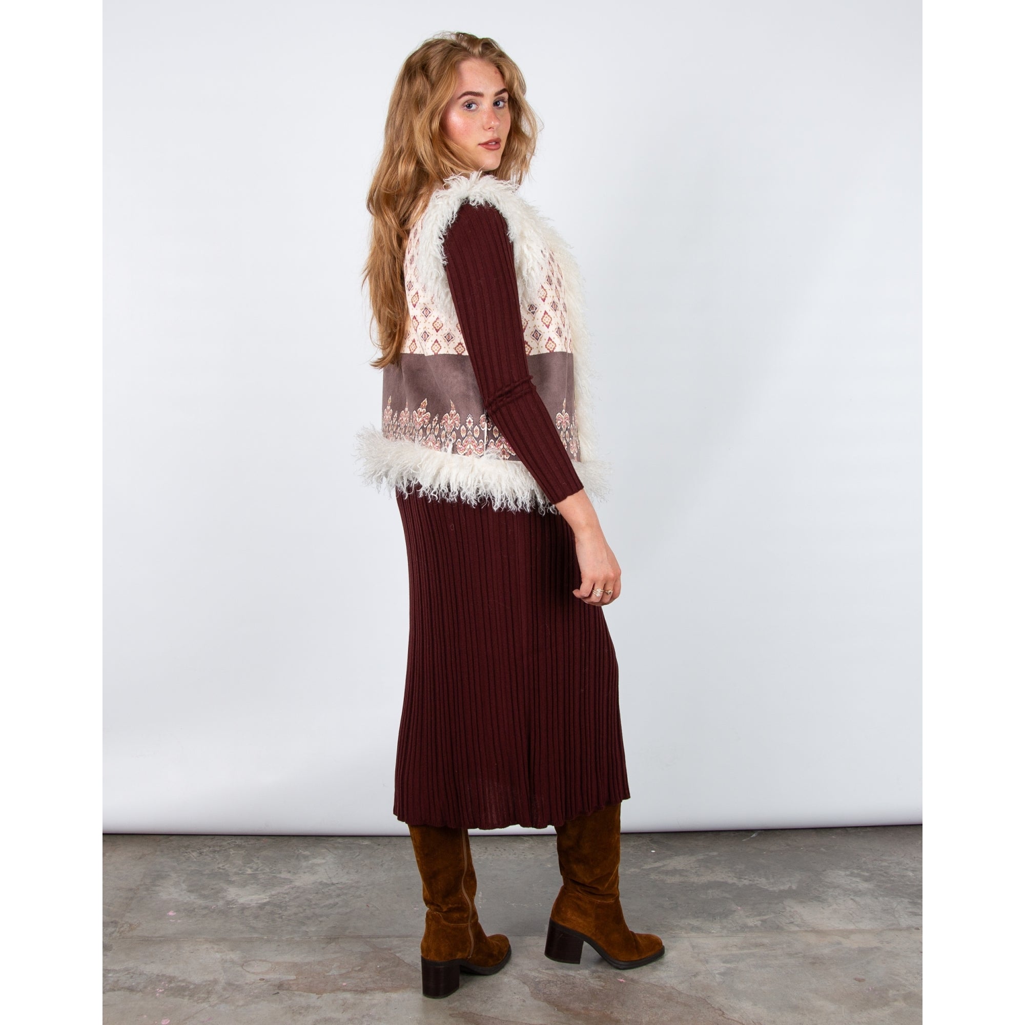 Charlotte Sparre Tibet Mongolian Reversible Shearling Gilet Cream