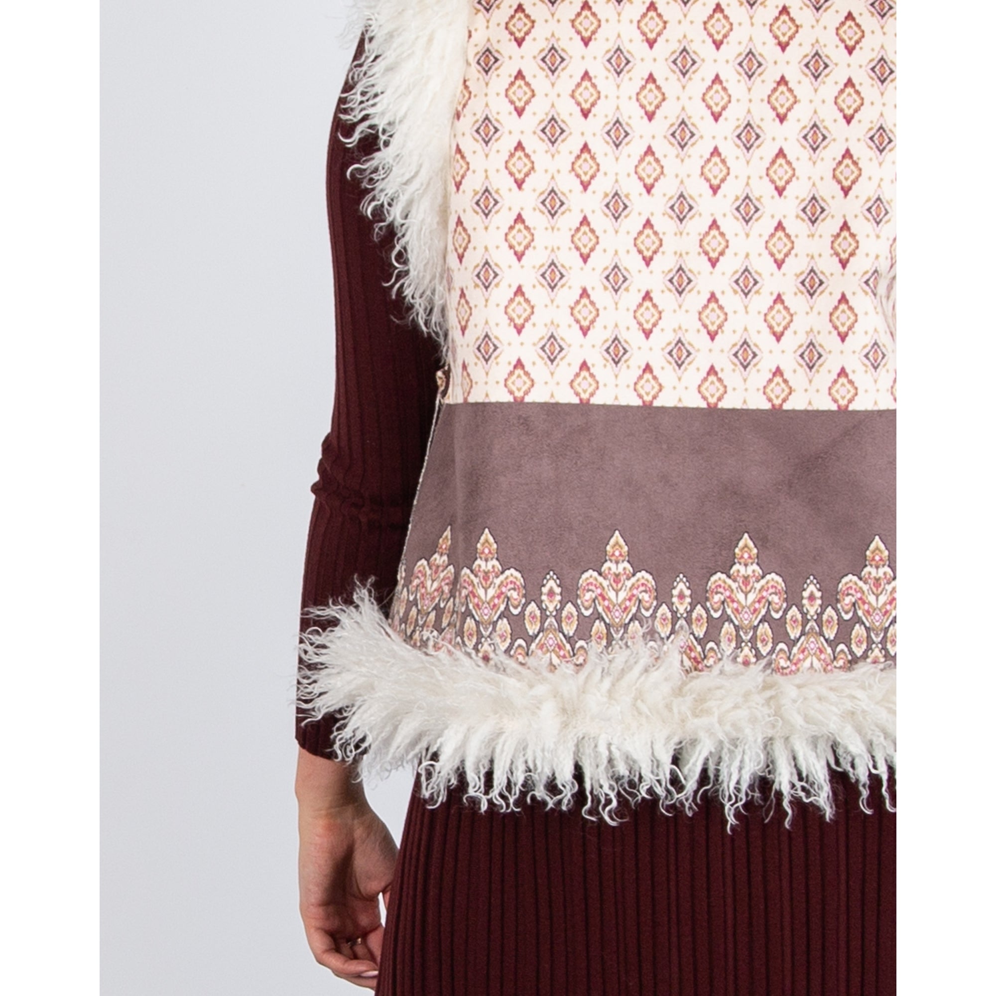 Charlotte Sparre Tibet Mongolian Reversible Shearling Gilet Cream