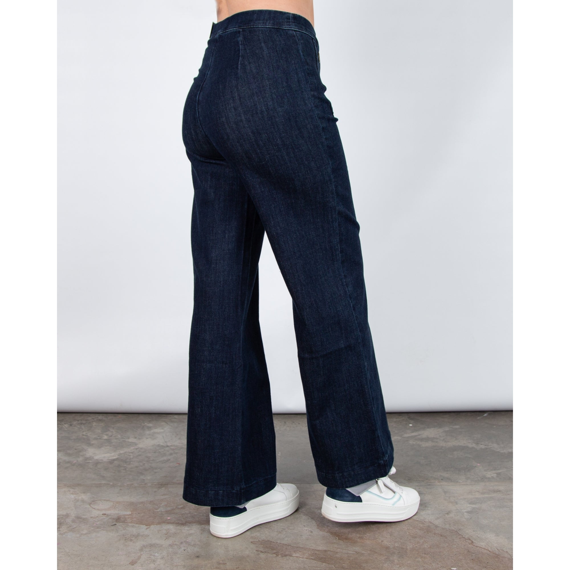 Joseph Ribkoff Wide Leg High Rise Jean With Buttons Denim