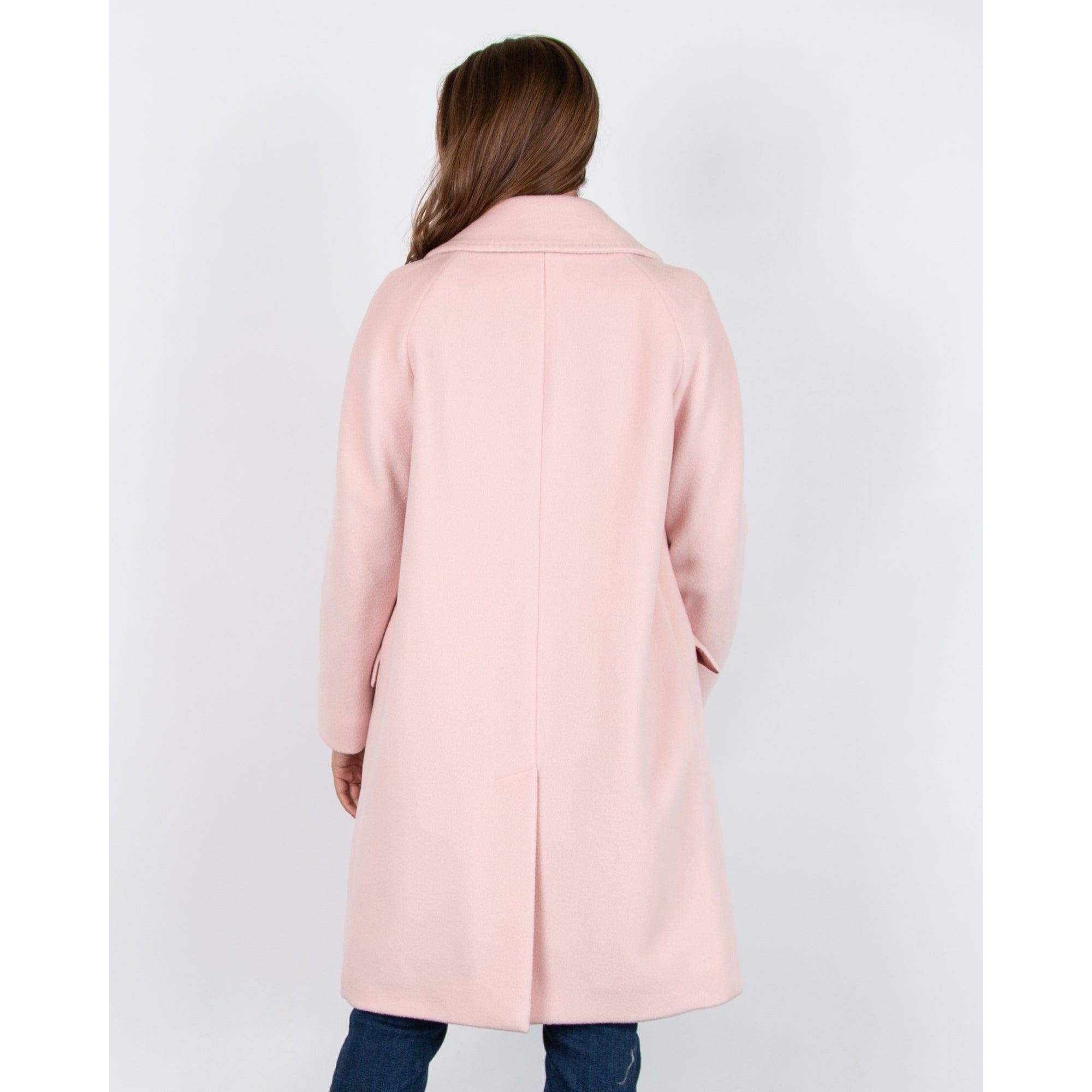 Chiarulli Clotilde Mid Length Smart Wool Coat Baby Pink 730
