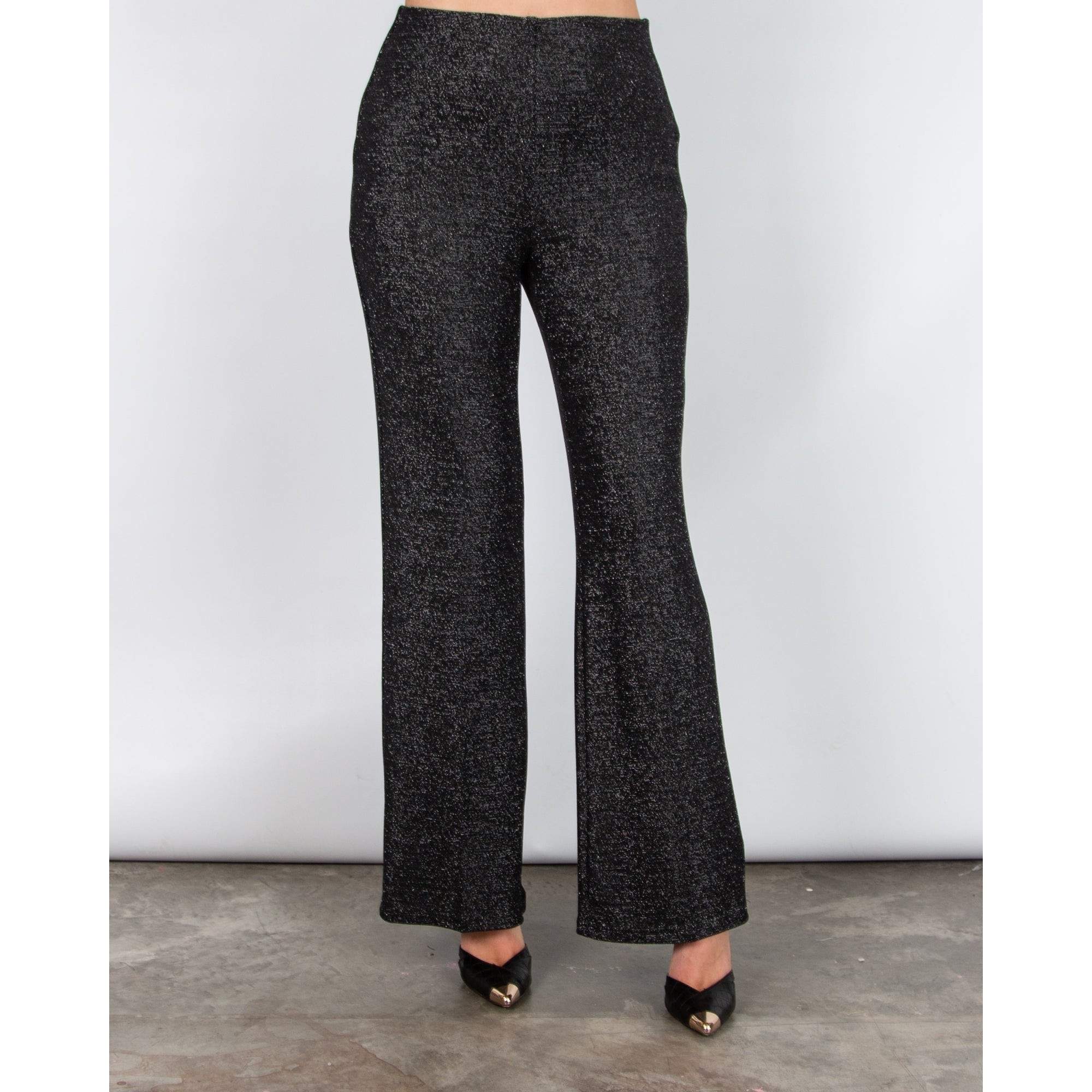 Marc Cain Washington Lurex Pull On Wide Leg Trouser Black 900