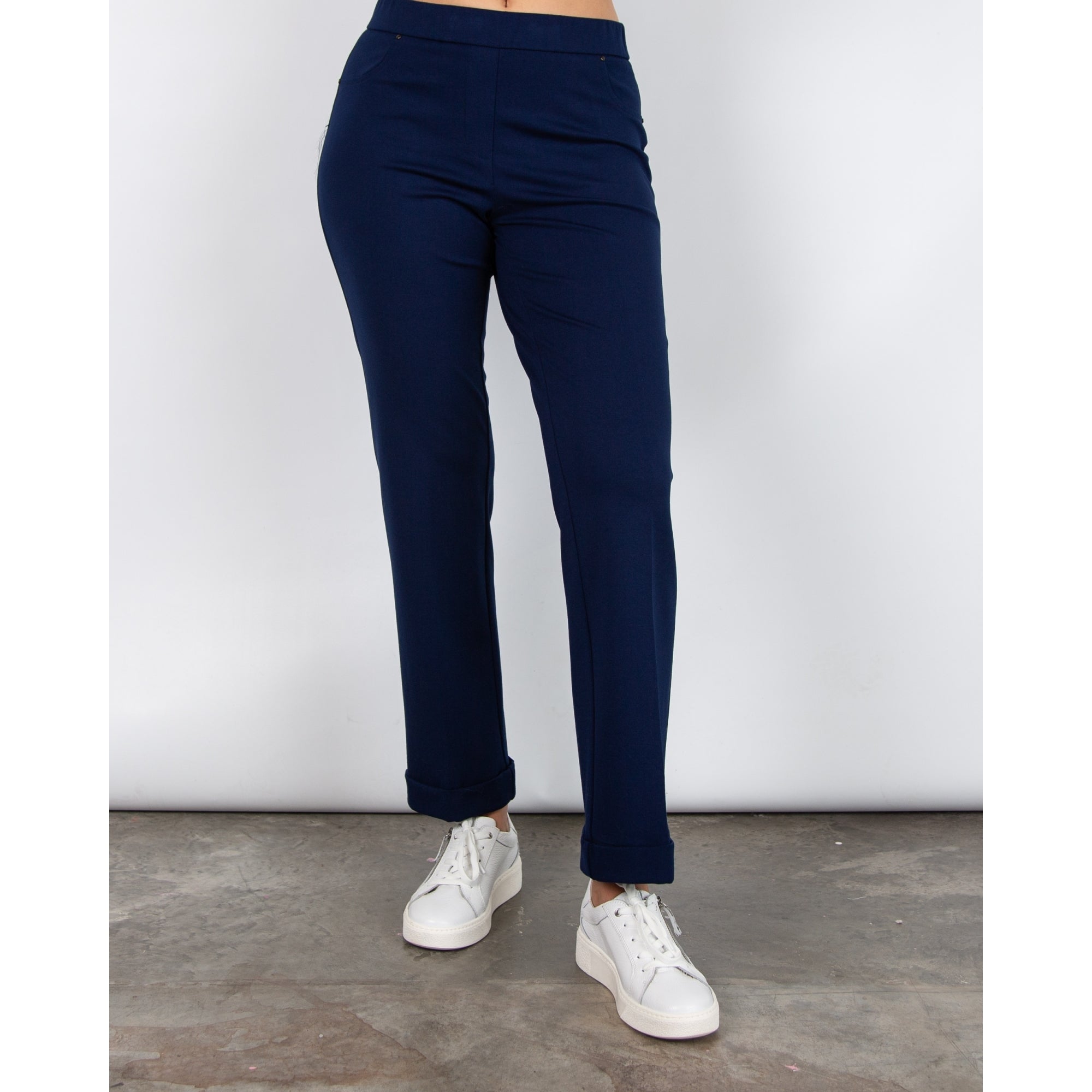 Bariloche Perseo24 Pull On Jersey Trouser With Turn Up Navy