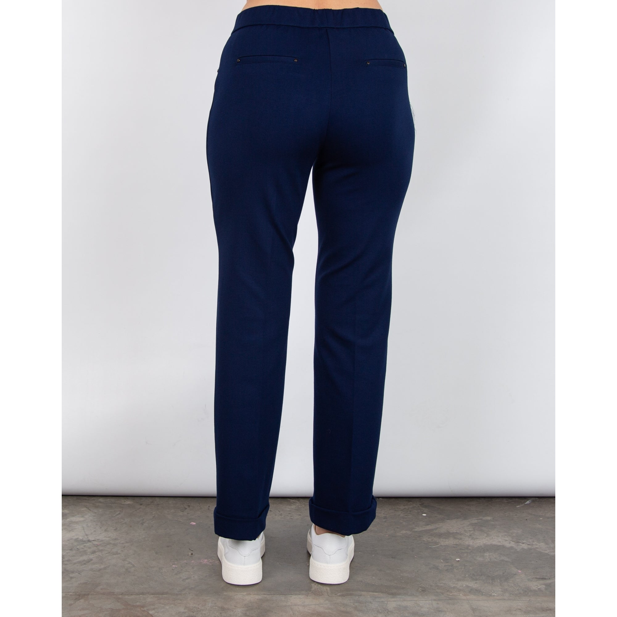 Bariloche Perseo24 Pull On Jersey Trouser With Turn Up Navy