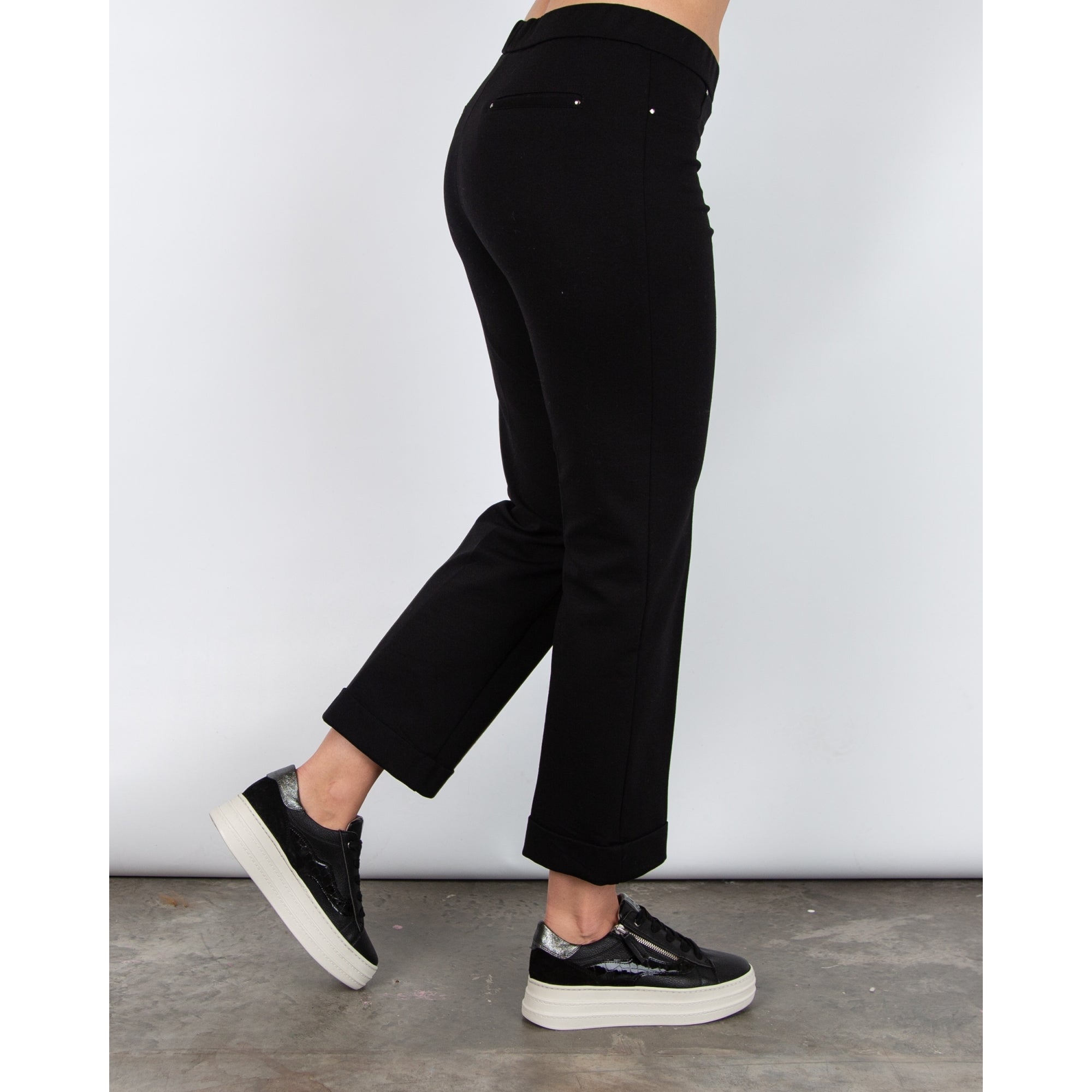 Bariloche Perseo24 Pull On Jersey Trouser With Turn Up Black