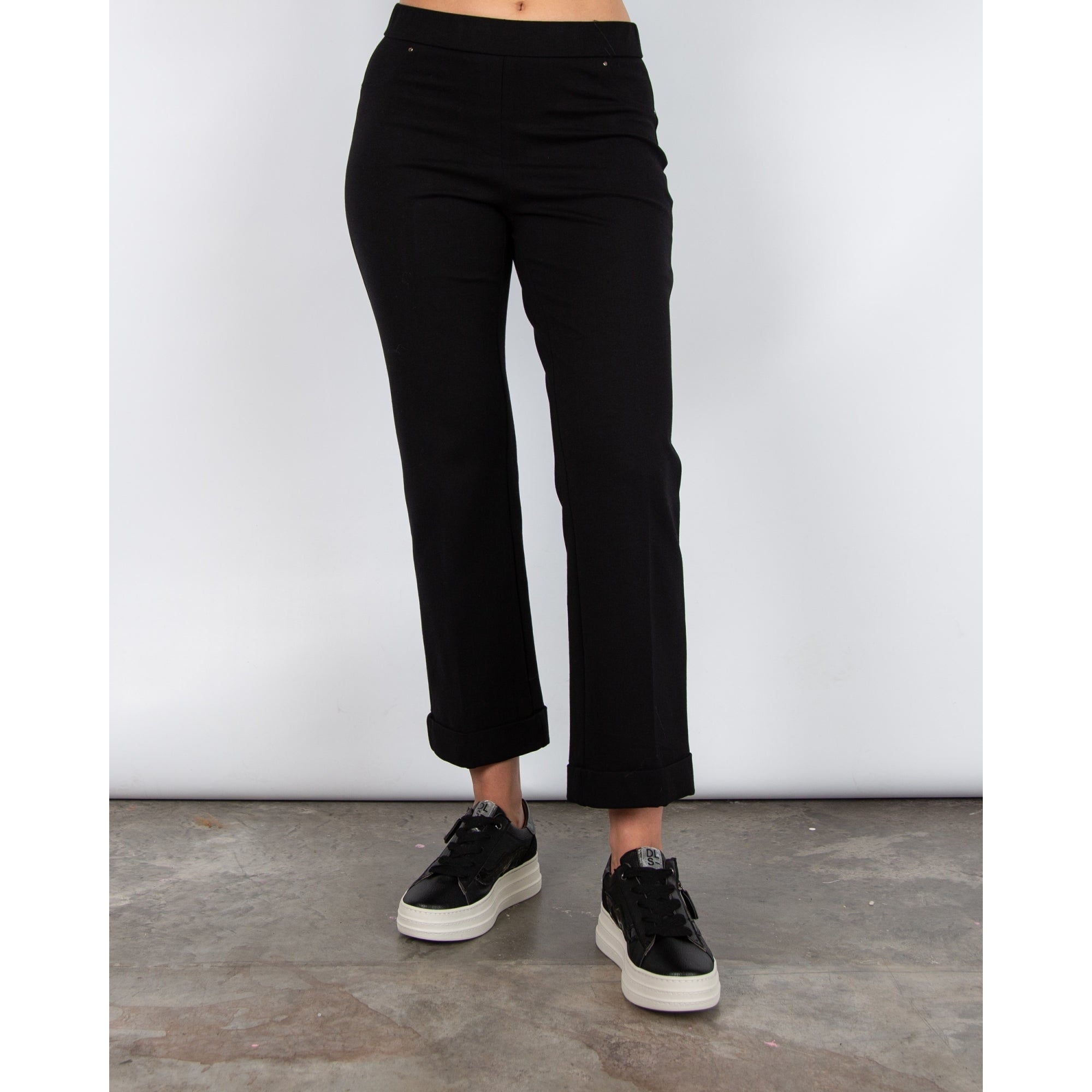 Bariloche Perseo24 Pull On Jersey Trouser With Turn Up Black