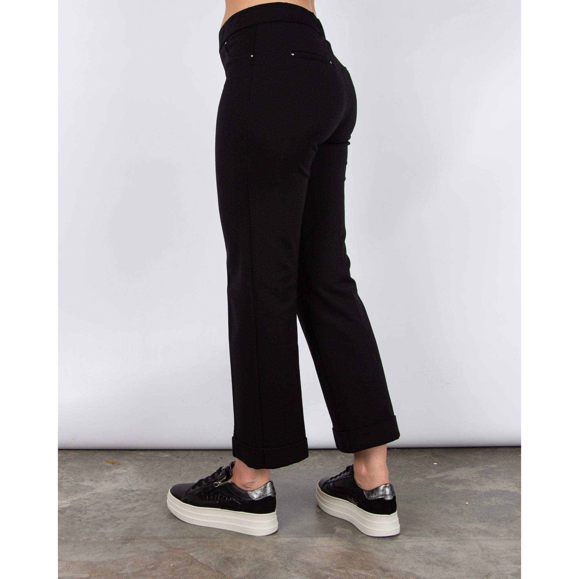 Bariloche Perseo24 Pull On Jersey Trouser With Turn Up Black