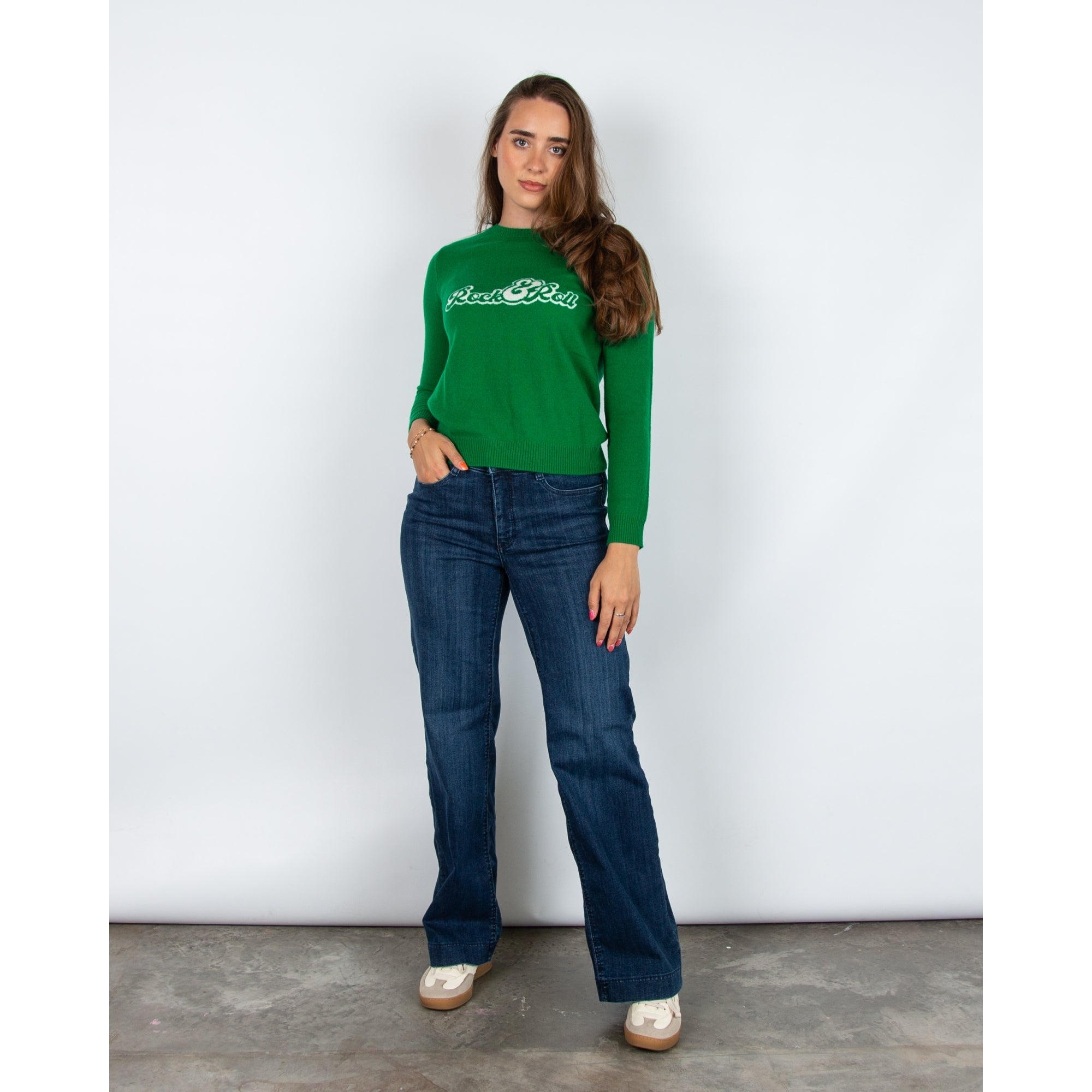 Jumper 1234 Rock And Roll Crew Neck Cashmere Jumper Green