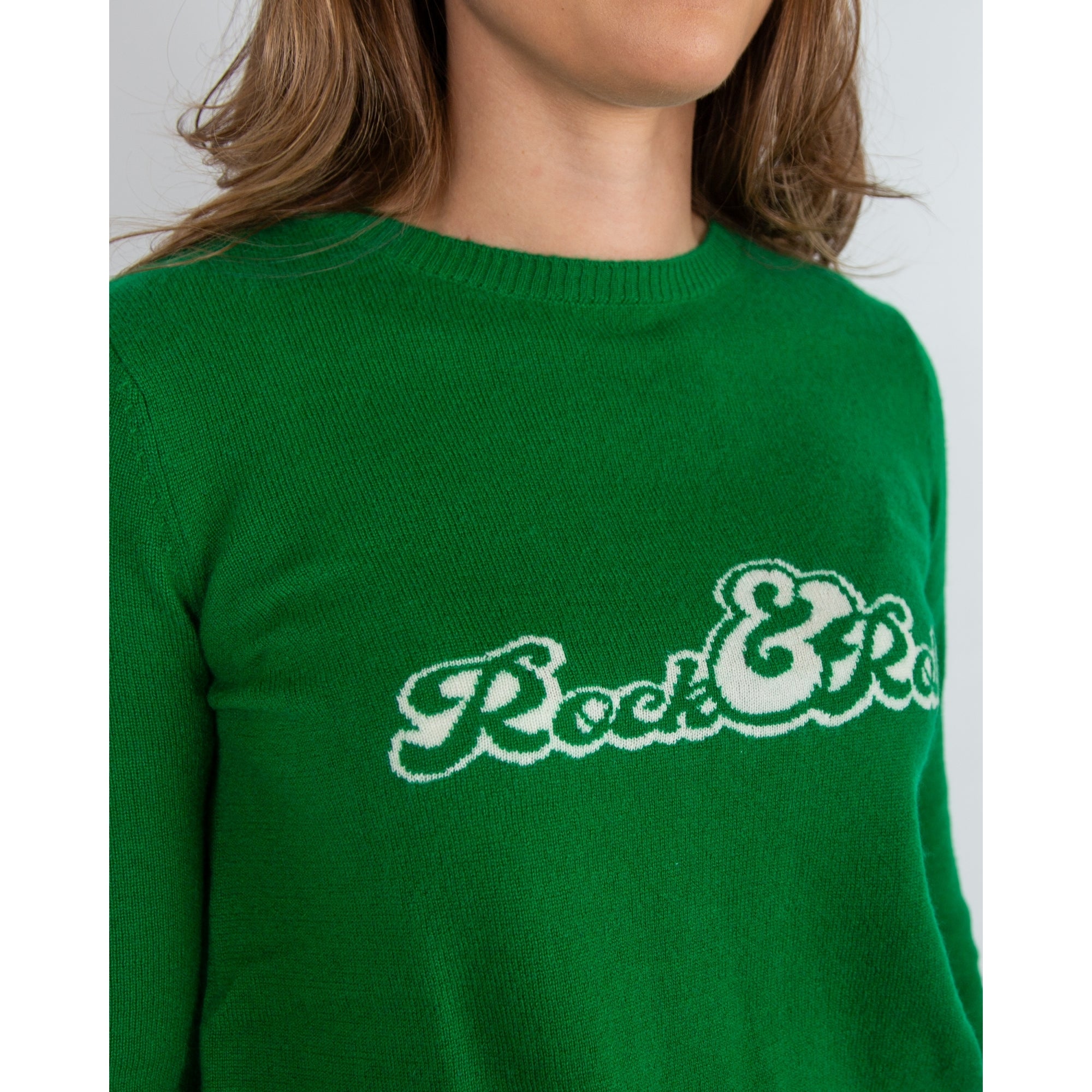 Jumper 1234 Rock And Roll Crew Neck Cashmere Jumper Green