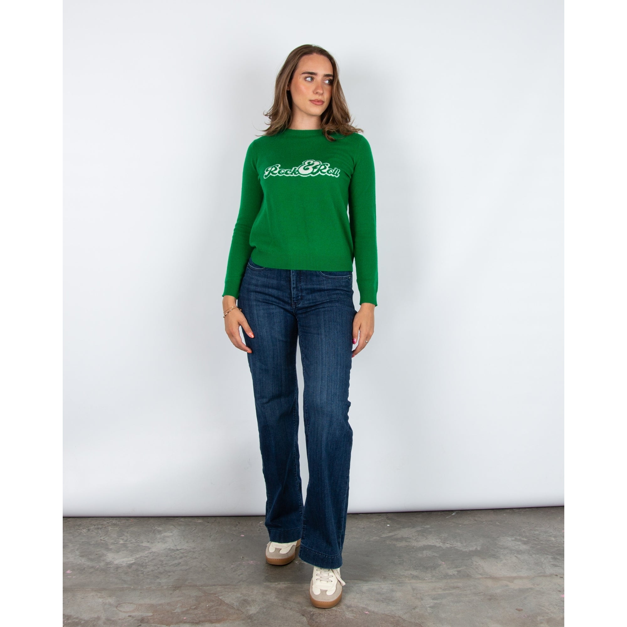 Jumper 1234 Rock And Roll Crew Neck Cashmere Jumper Green