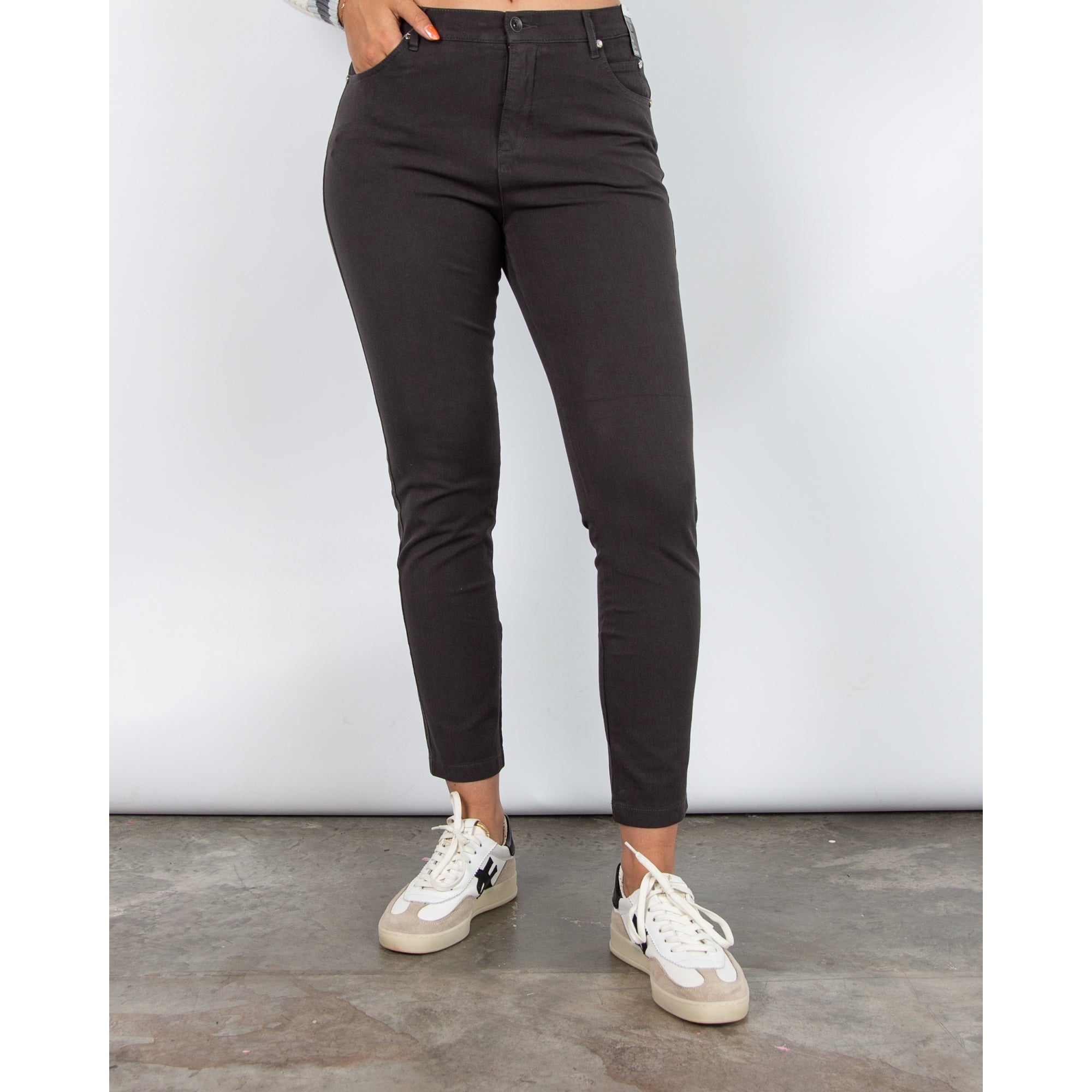 Marble Fashions Slim Leg Stretch Jean Charcoal 105