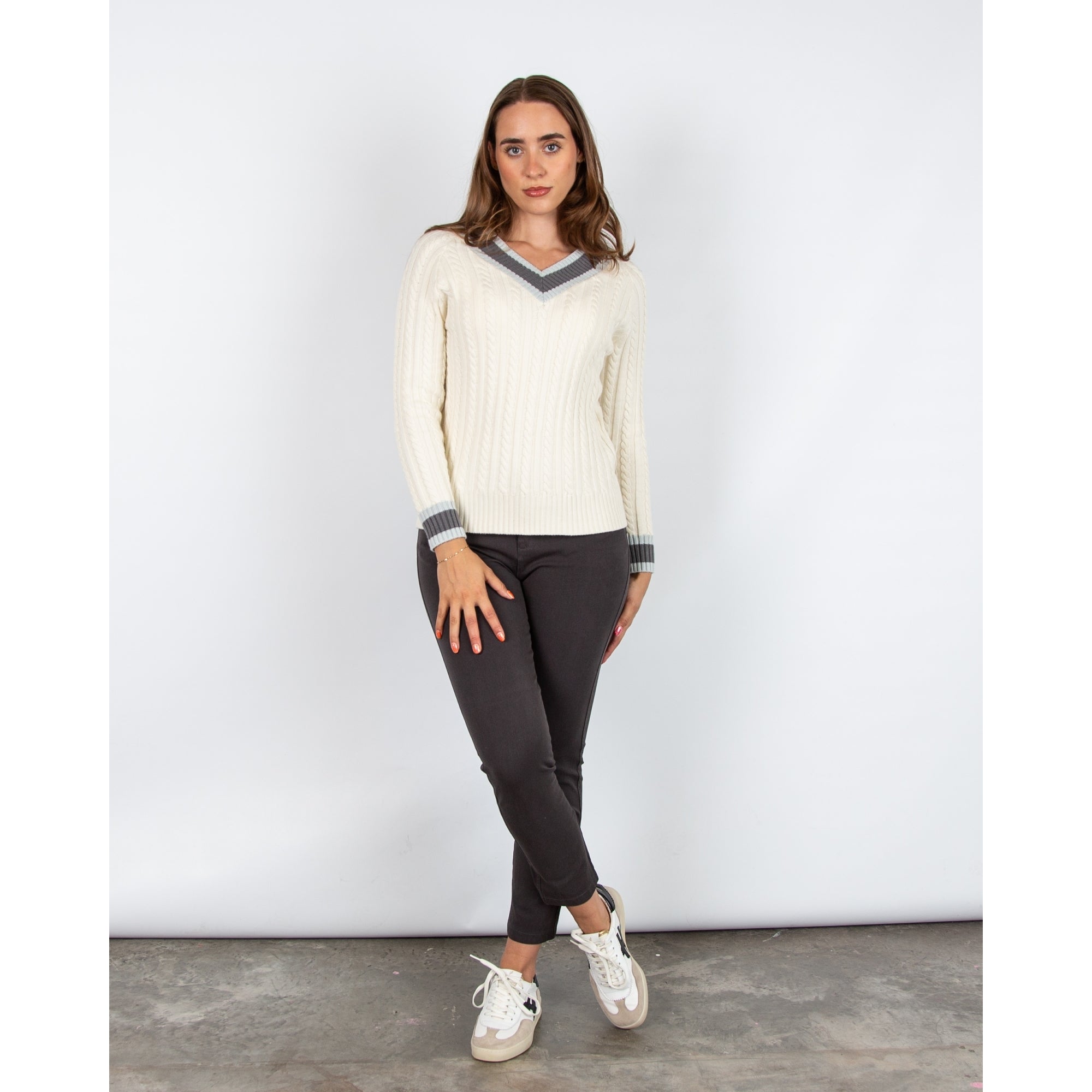 Marble Fashions Slim Leg Stretch Jean Charcoal 105