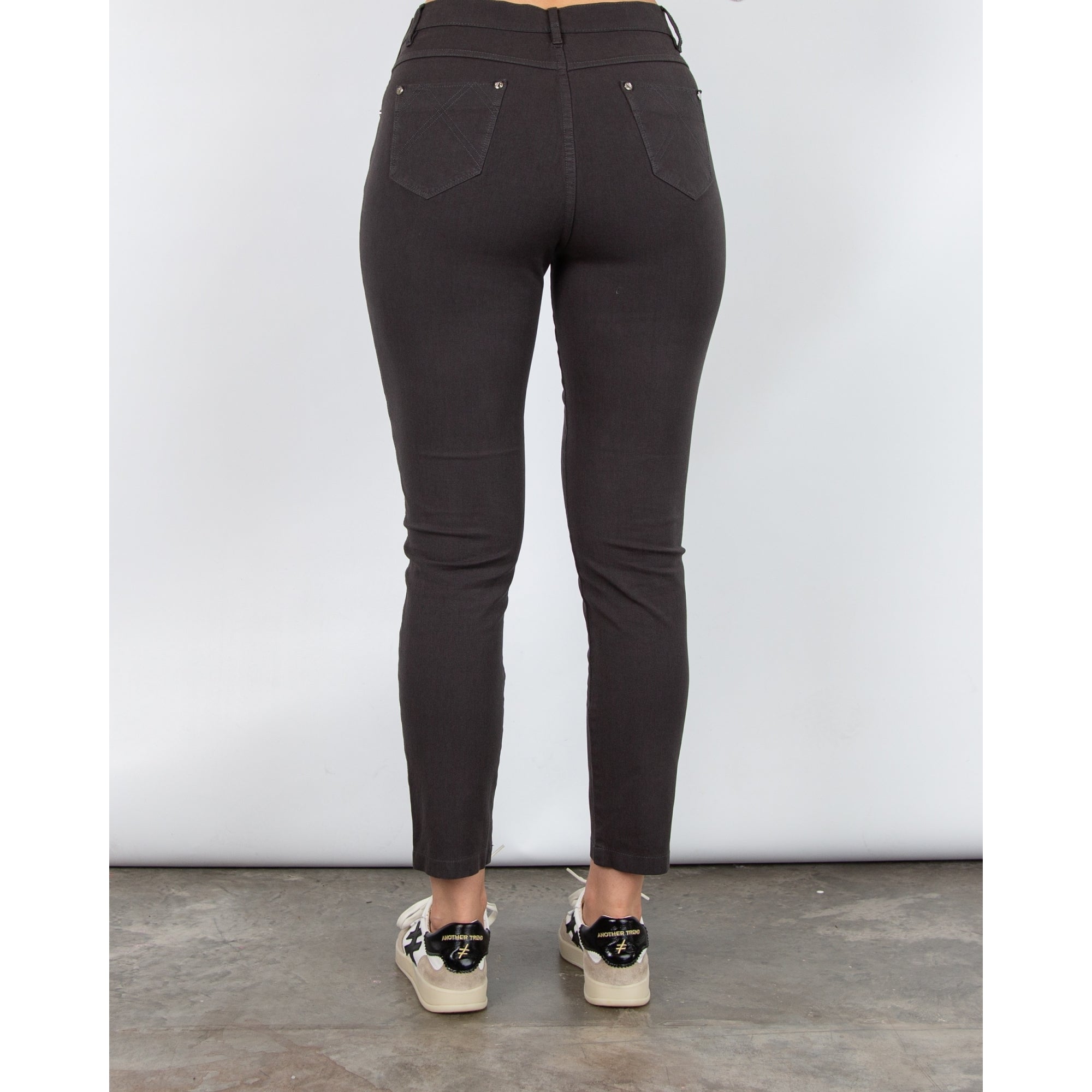 Marble Fashions Slim Leg Stretch Jean Charcoal 105