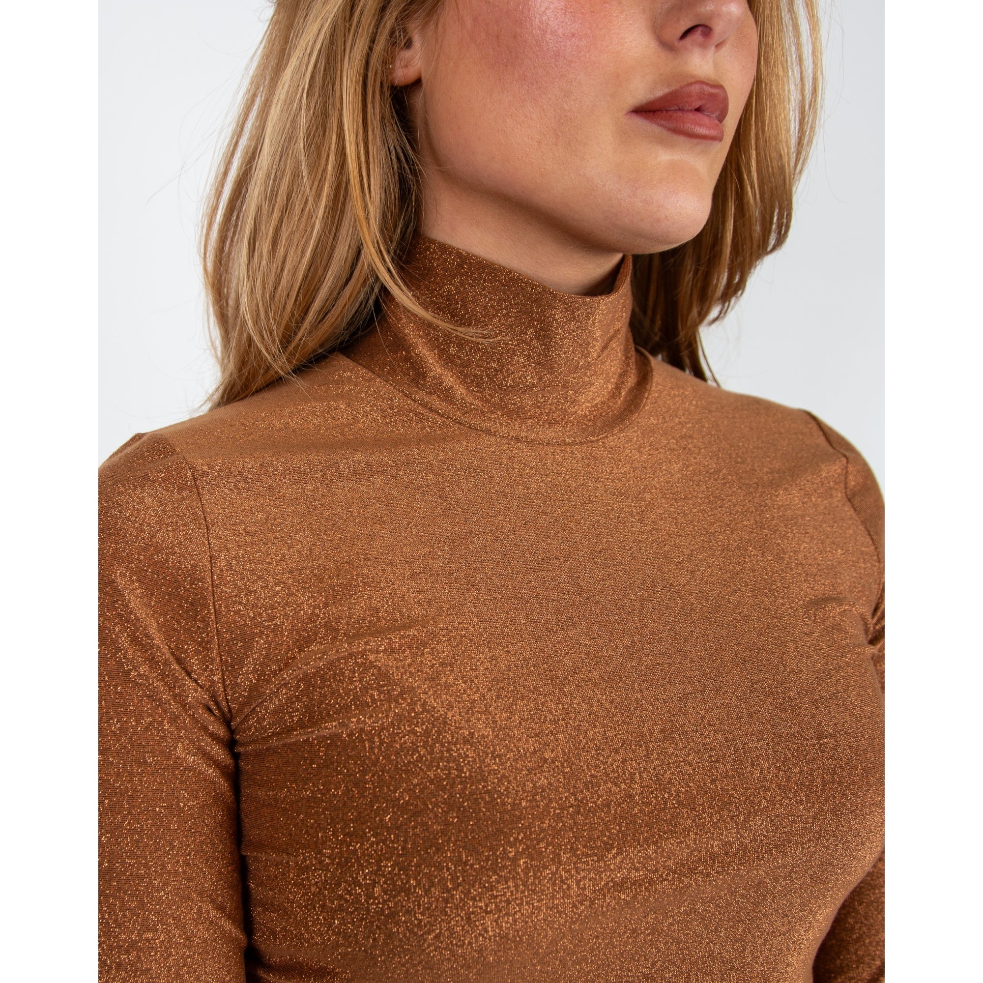 Marc Cain Lurex Roll Neck Top Tobacco 637
